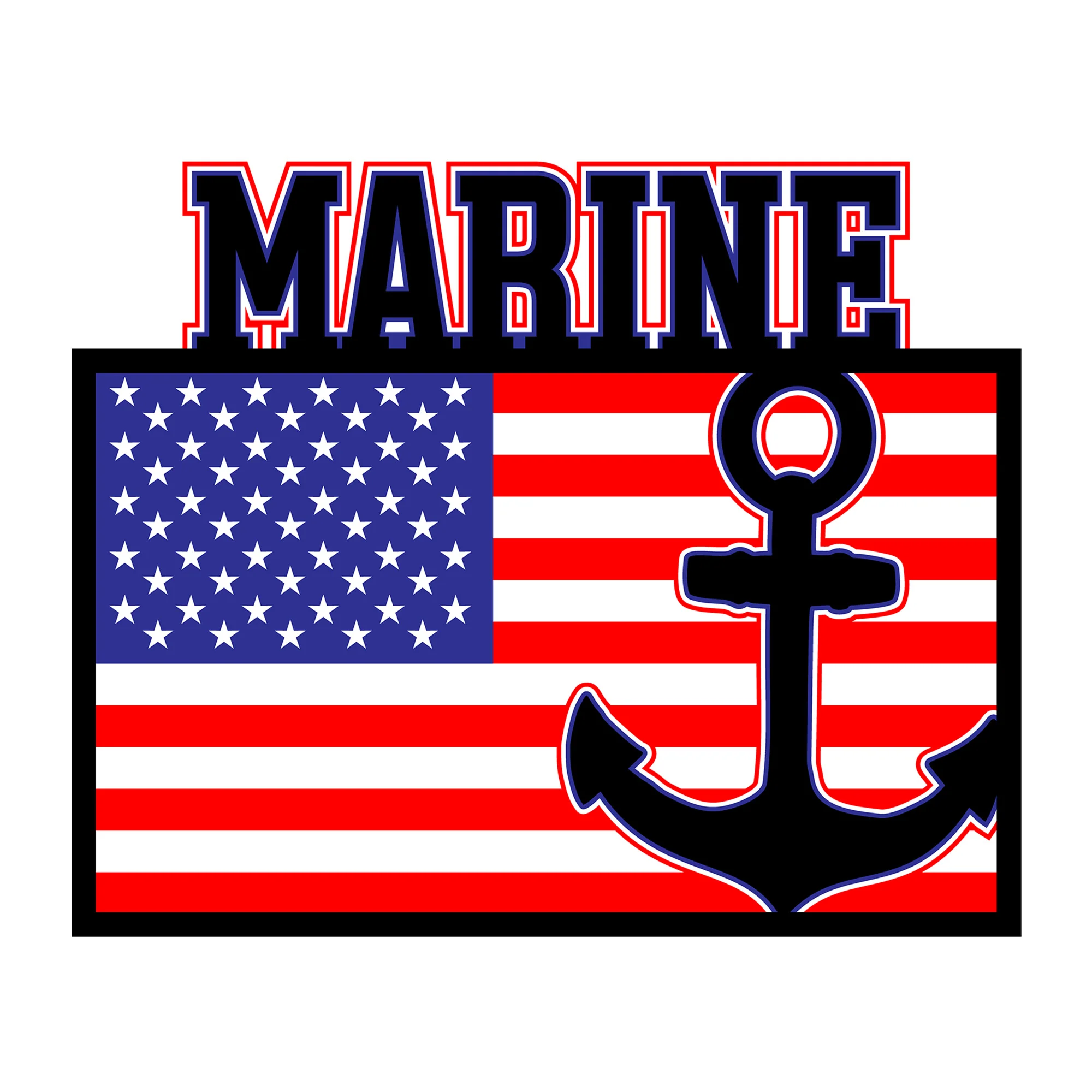 3D Marine American Flag SVG