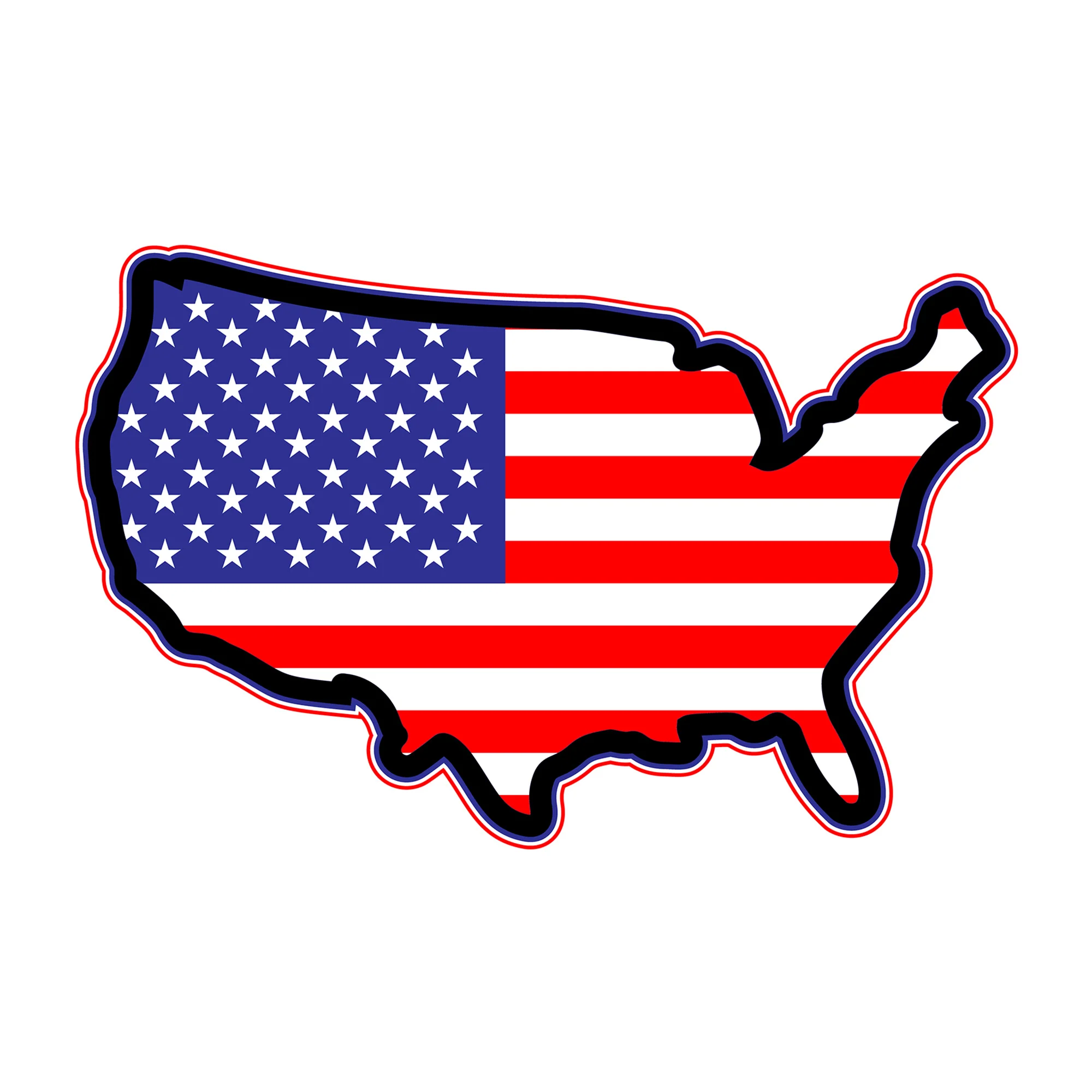 3D USA Map American Flag SVG