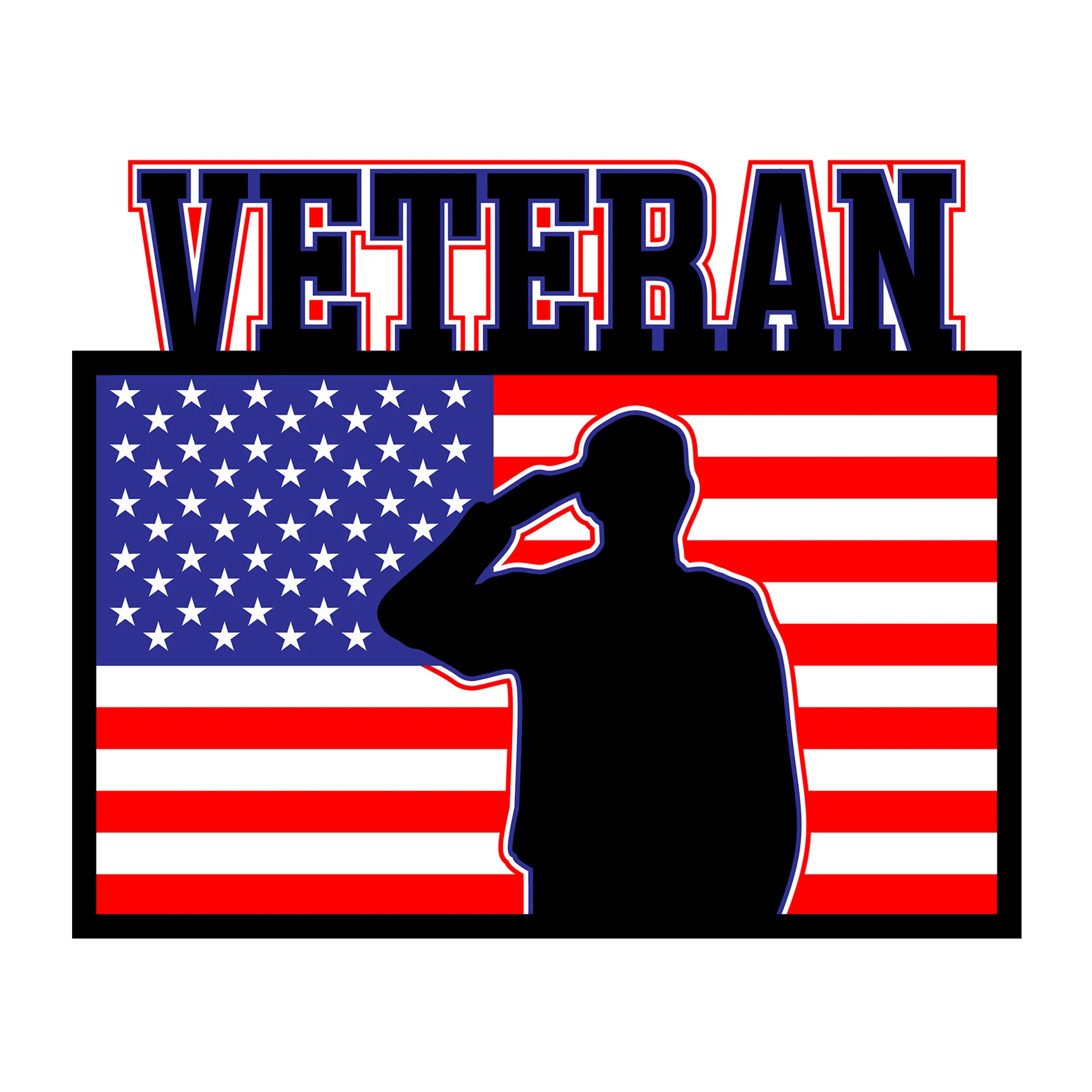 3D Veteran American Flag SVG