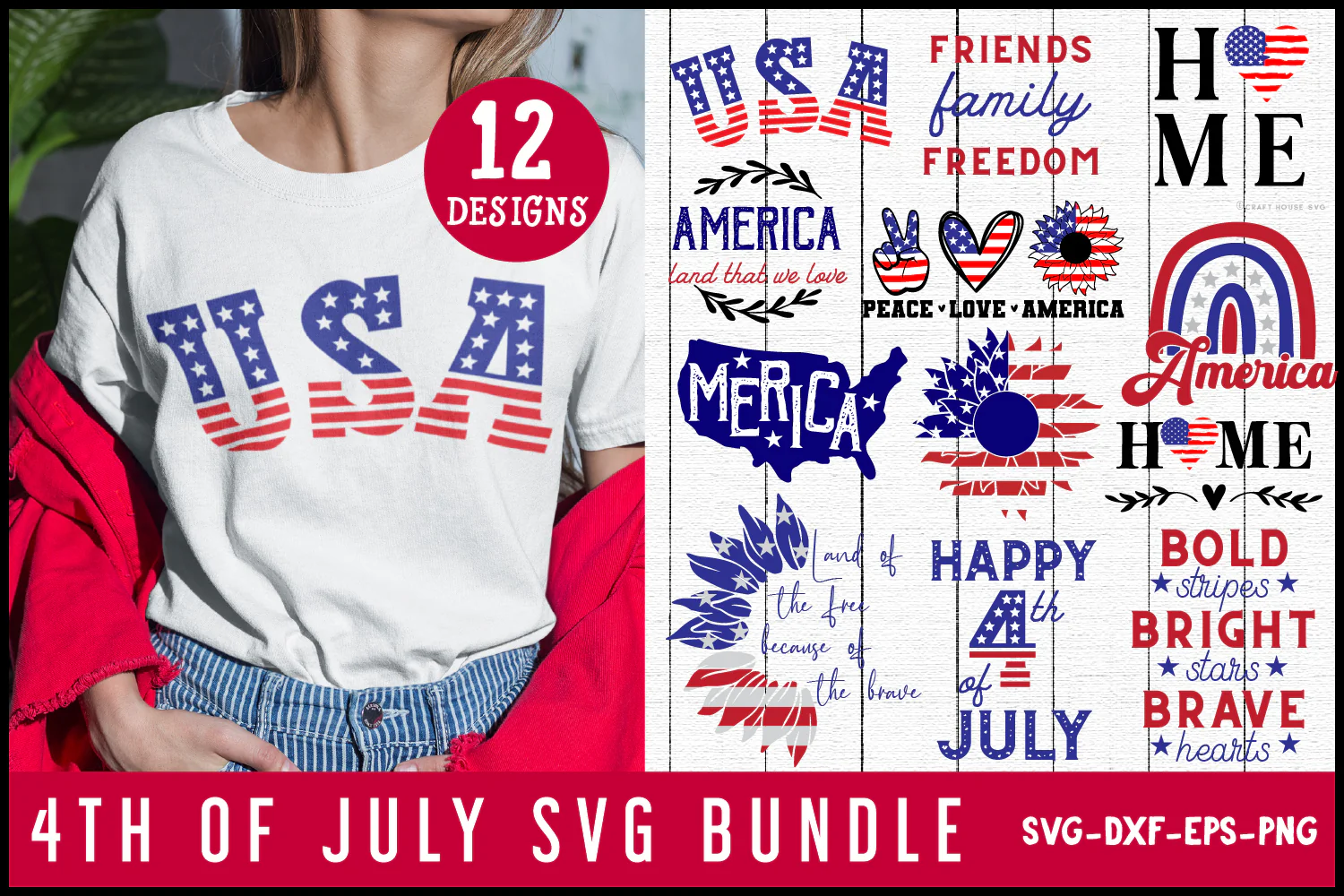4th of July Shirt SVG Bundle - Image 2