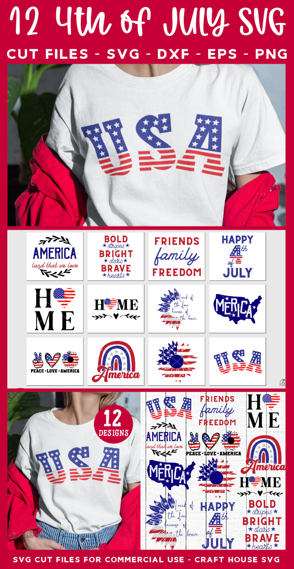 4th of July Shirt SVG Bundle - Image 4
