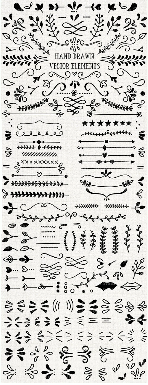 138 Hand Drawn Vector Elements | VB20 - Image 2