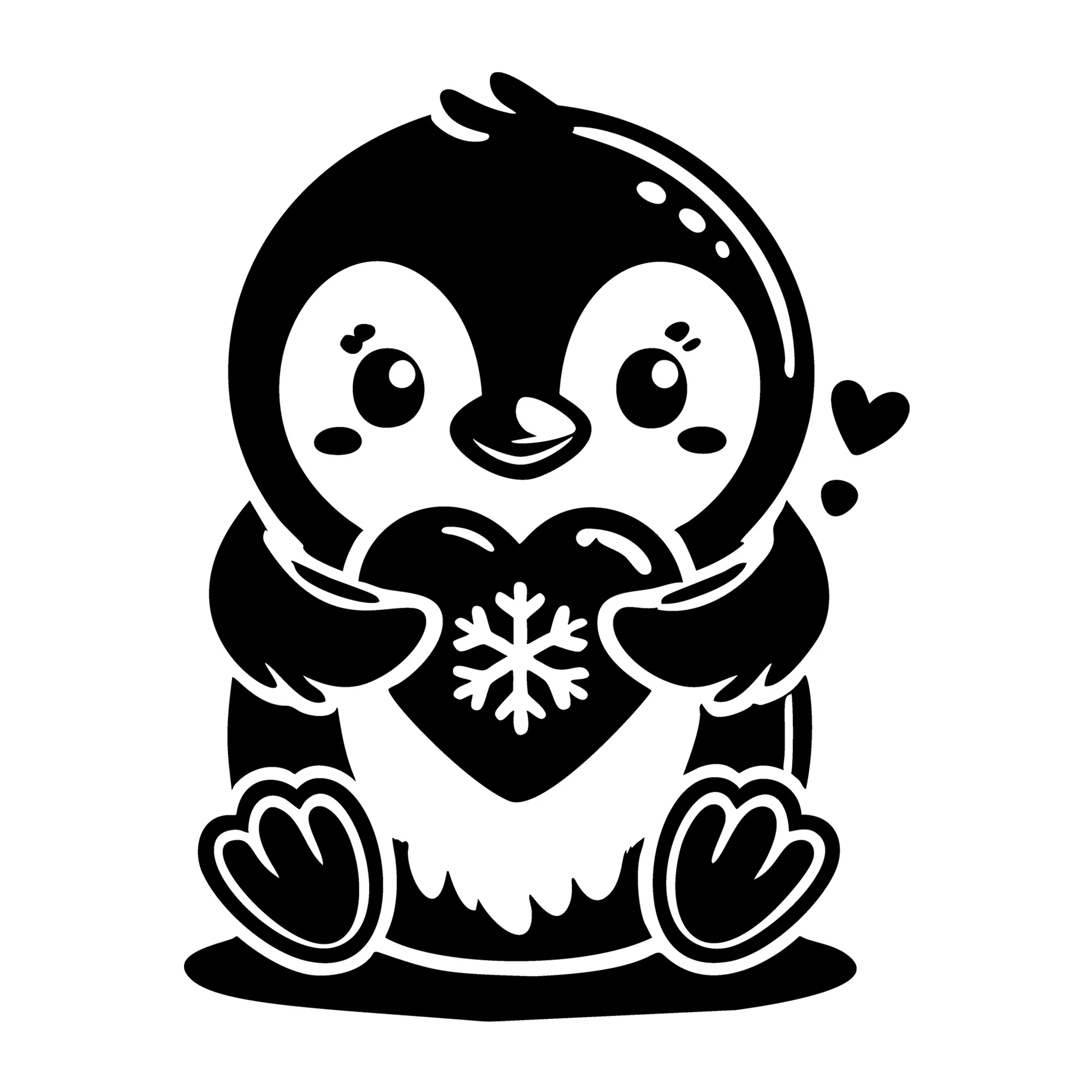 A Penguin Holding A Heart SVG
