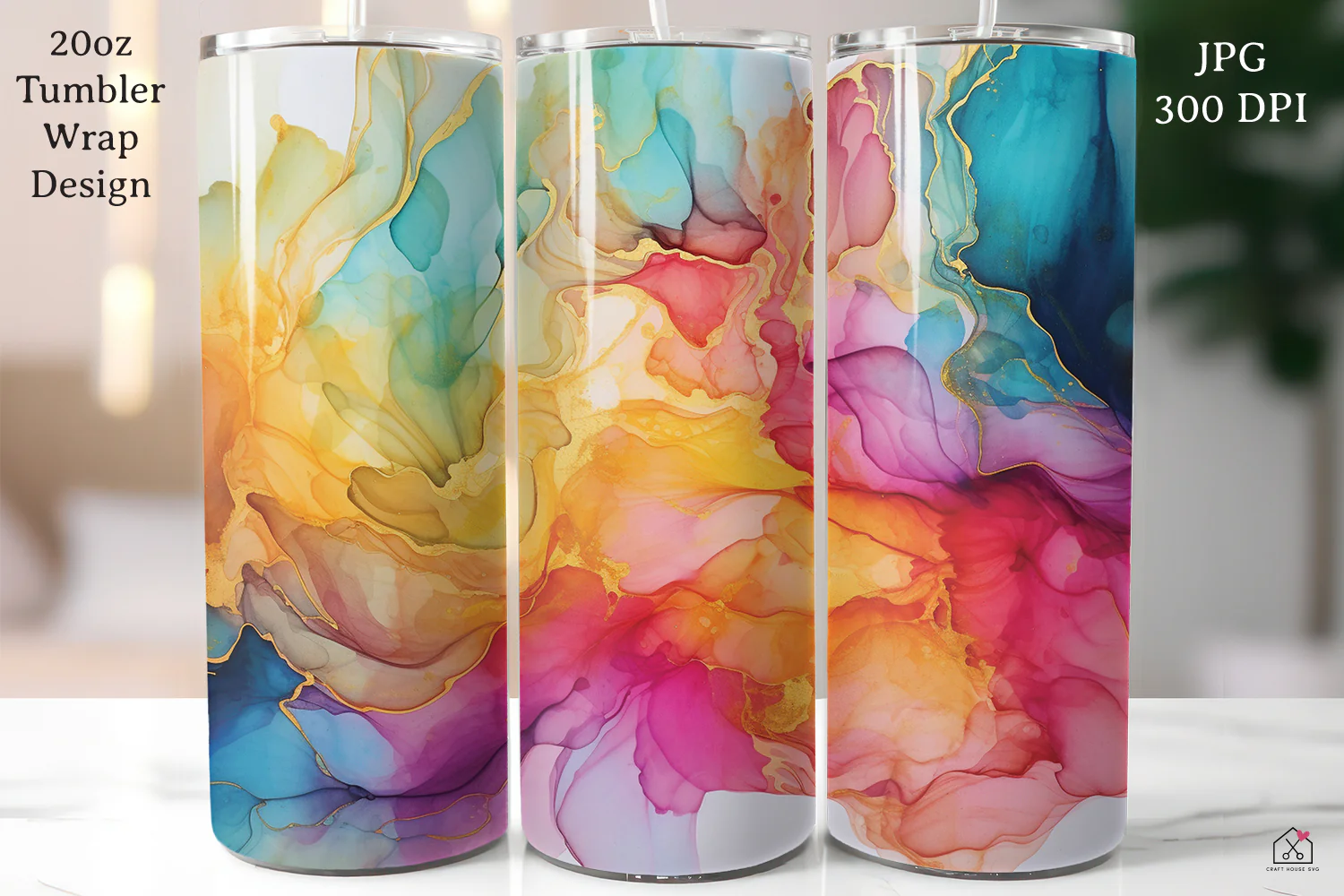 Alcohol Ink 20oz Tumbler Wrap Bundle Sublimation Designs JPG - Image 10