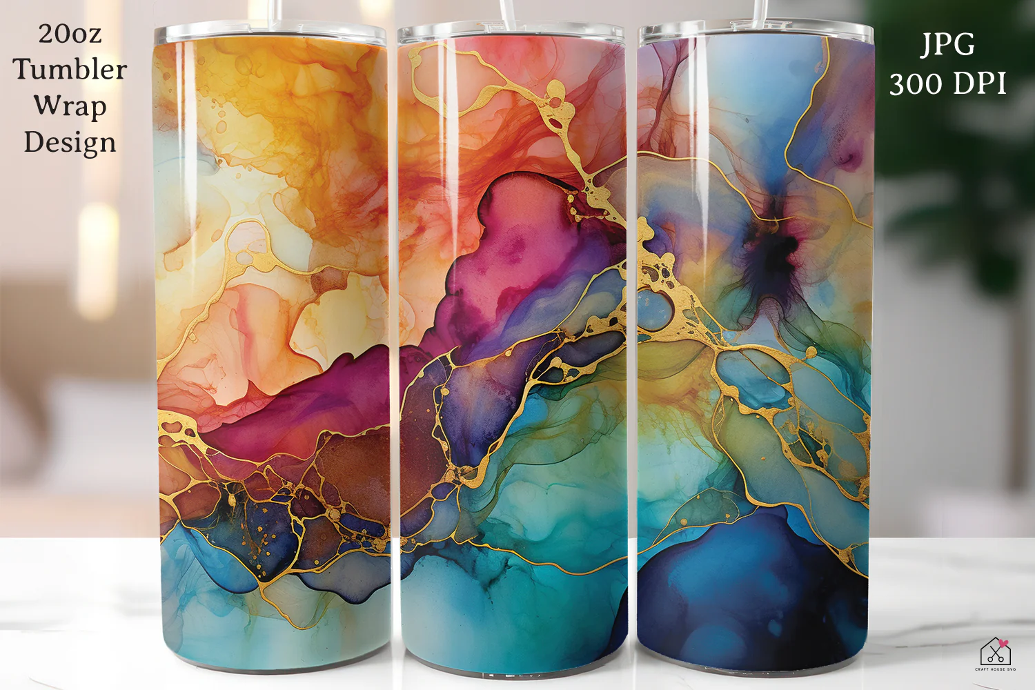 Alcohol Ink 20oz Tumbler Wrap Bundle Sublimation Designs JPG - Image 11