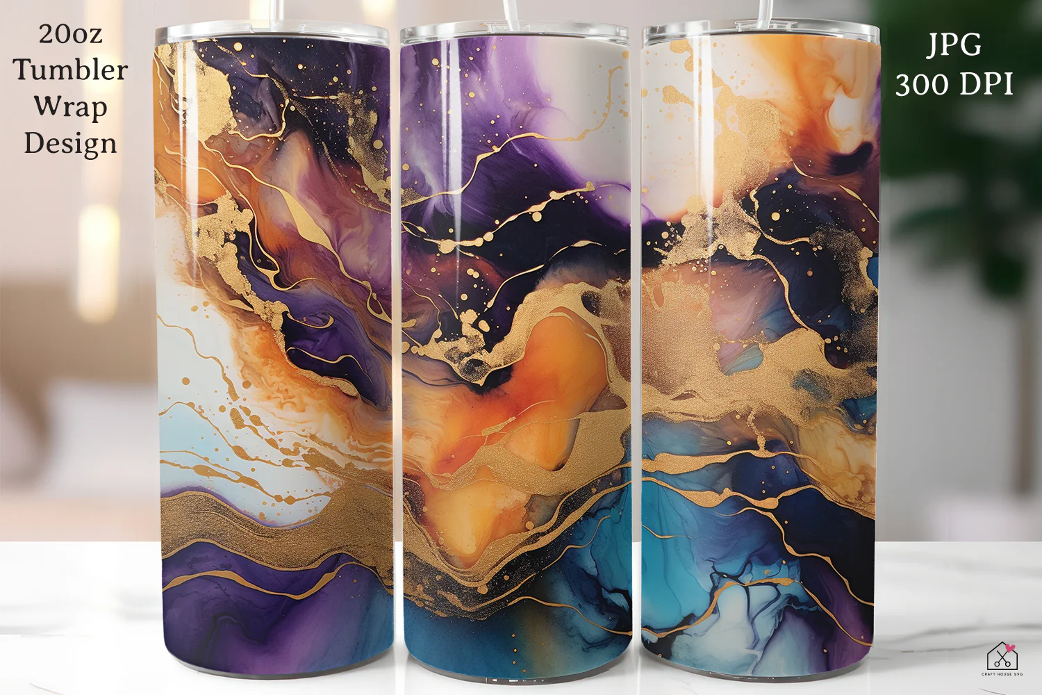 Alcohol Ink 20oz Tumbler Wrap Bundle Sublimation Designs JPG - Image 7