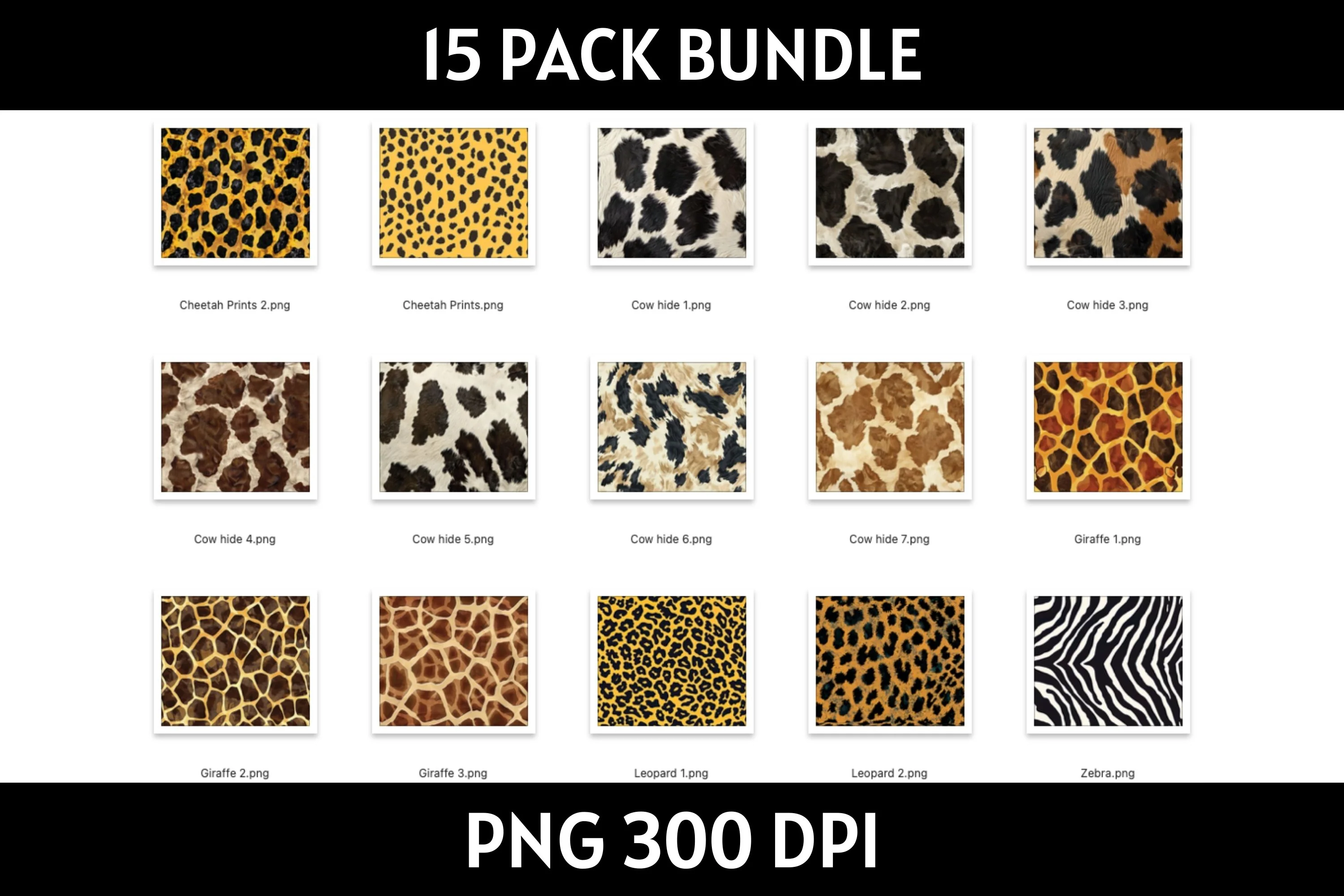 Animal Prints 20 oz Tumbler Wrap Bundle Sublimation PNG - Image 3