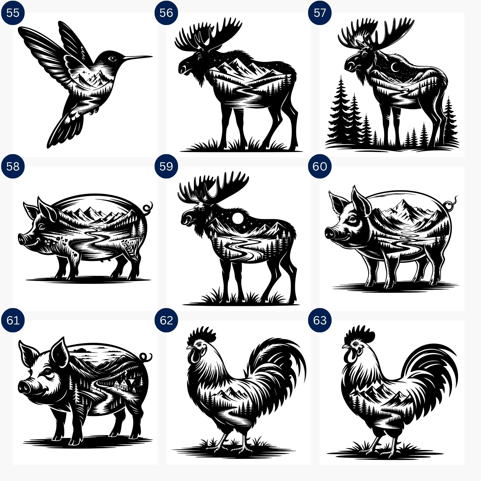 Animal Silhouette SVG Bundle - Image 8