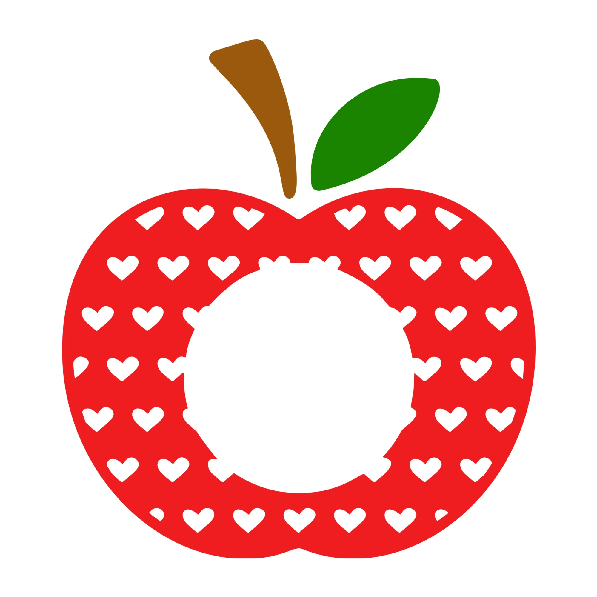 Apple Heart Monogram SVG