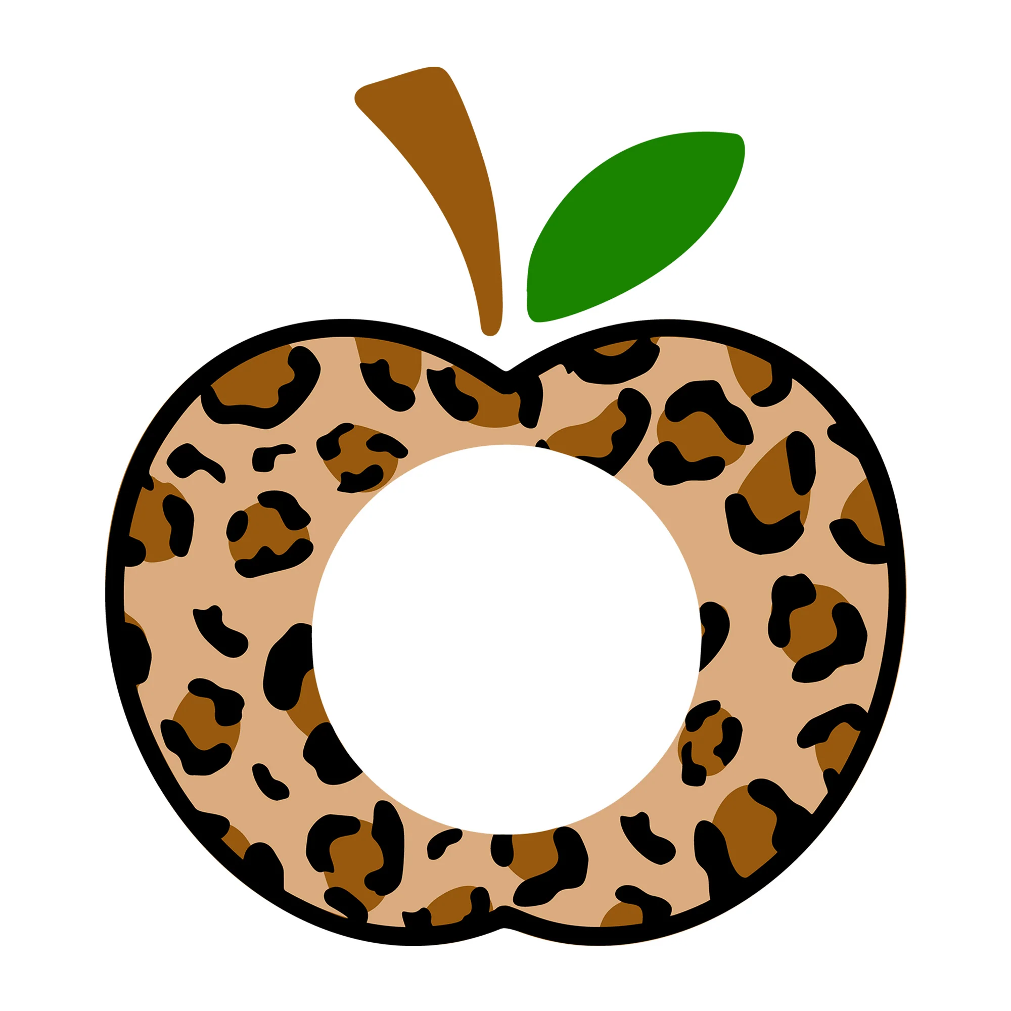Apple Leopard Monogram SVG