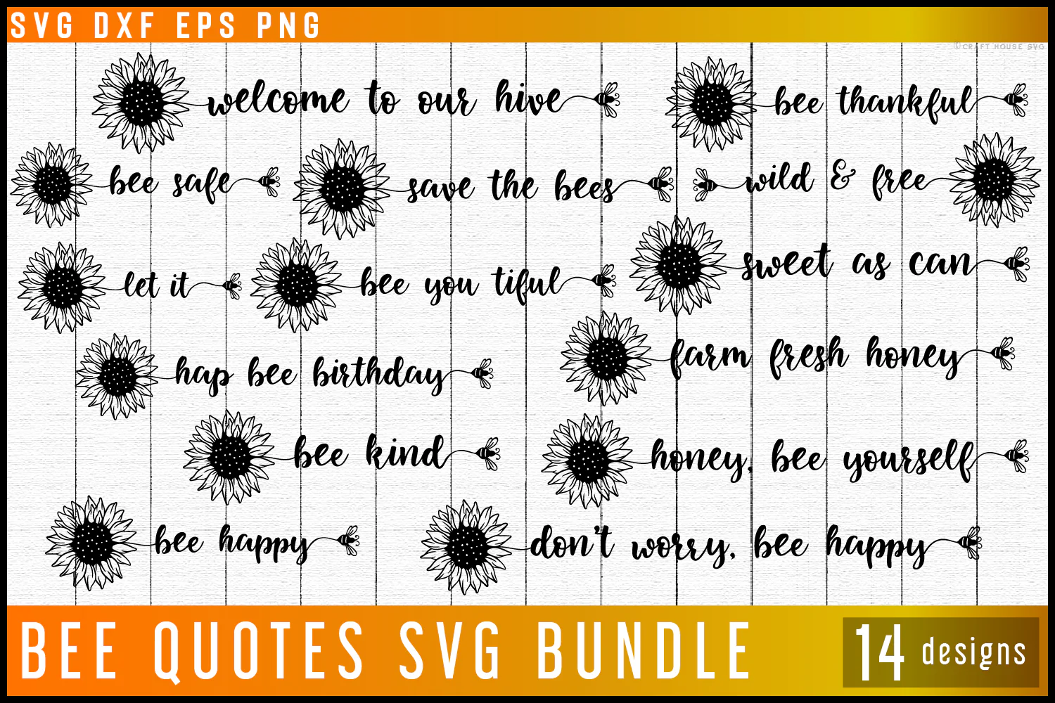 Bee Quotes Sunflower SVG Bundle - Image 2