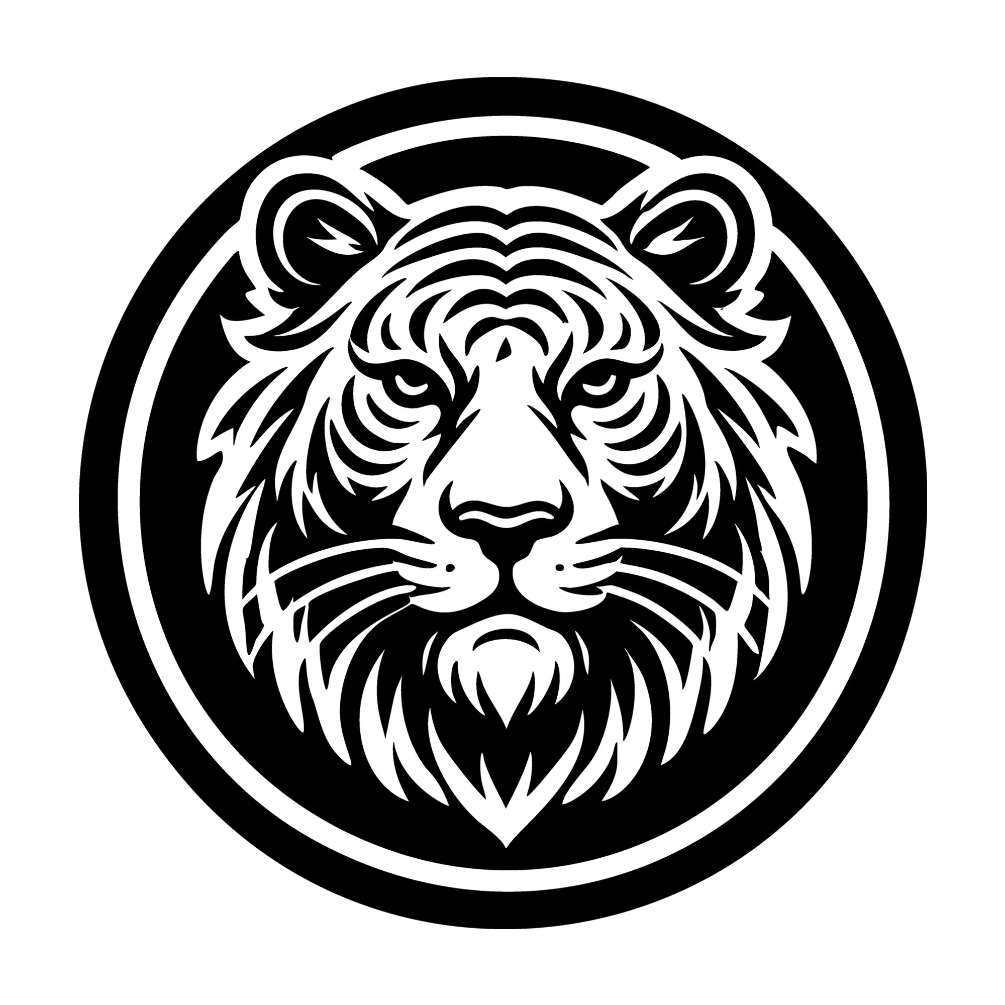 Bold Tiger Face in Circular Design SVG