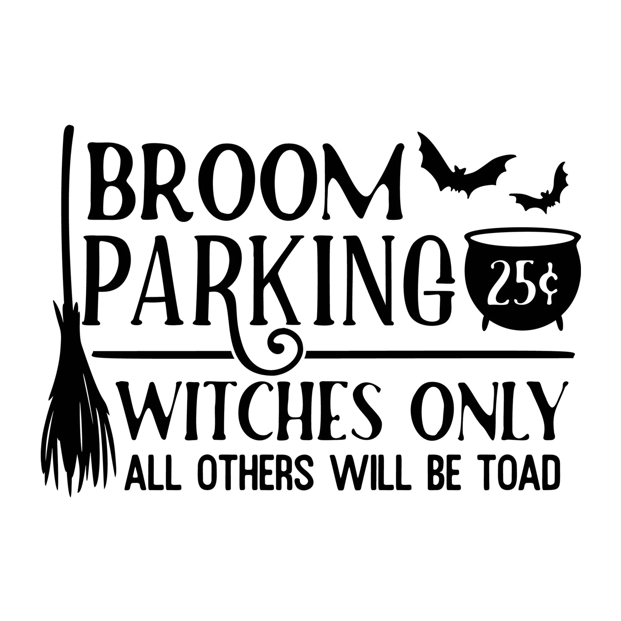 Broom Parking Witches Only SVG