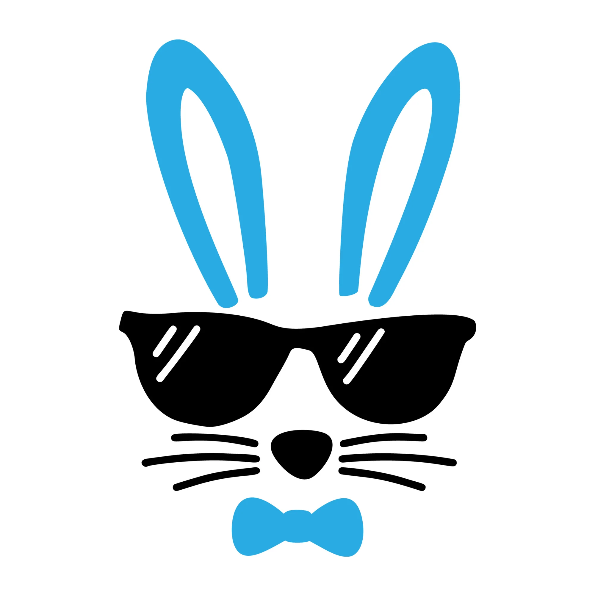 Bunny with sunglasses blue SVG