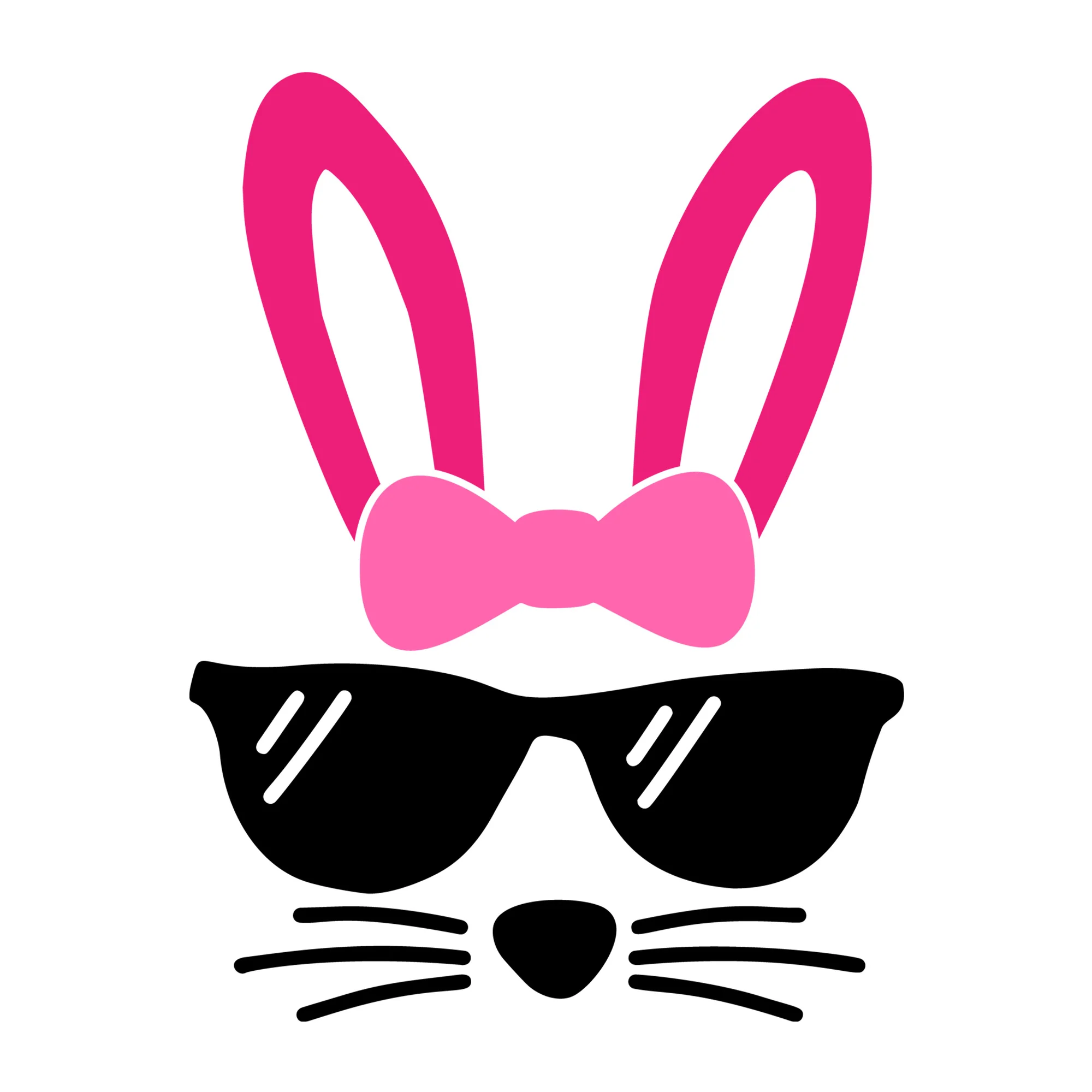 Bunny with sunglasses pink SVG