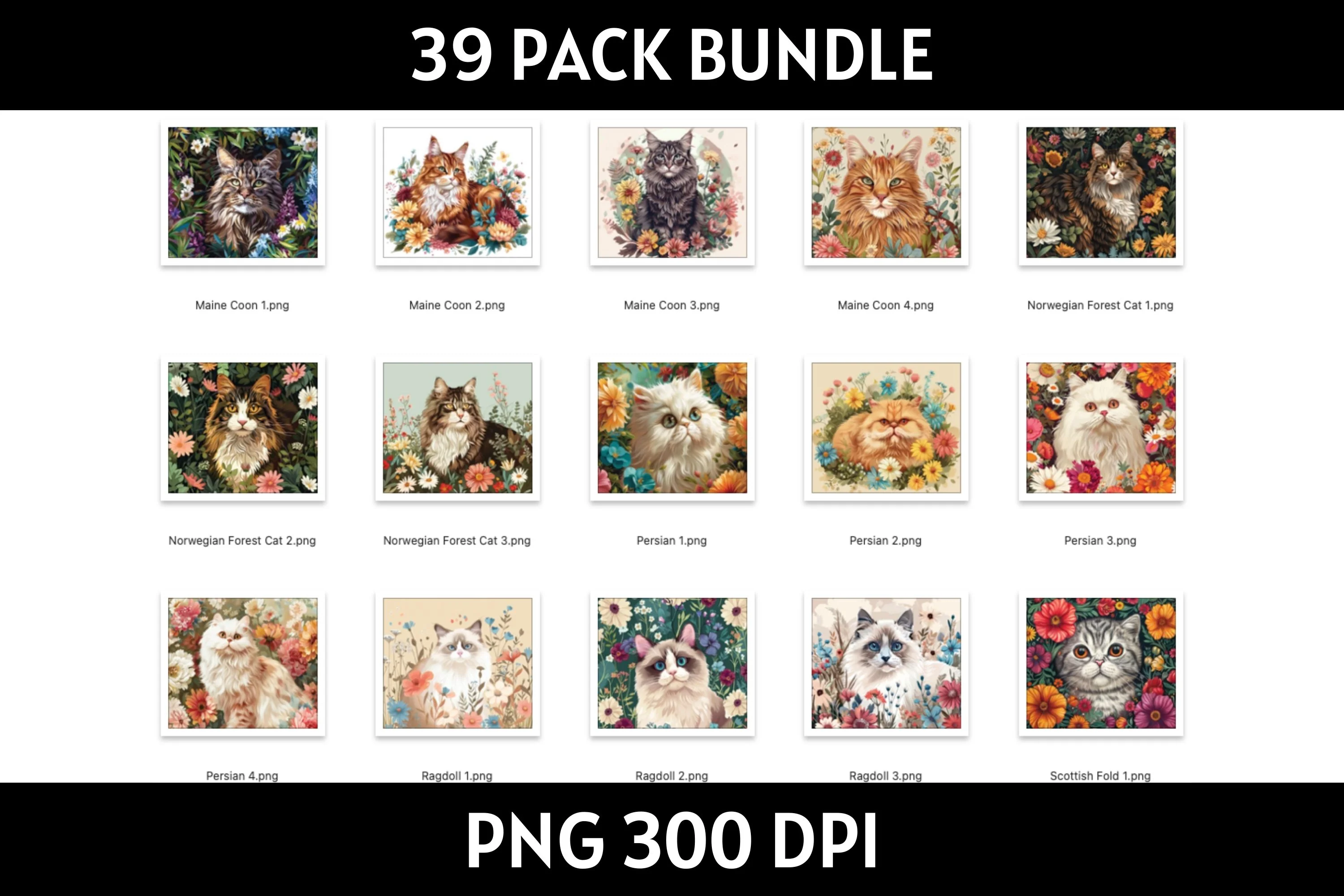 Cat Illustration Tumbler Sublimation Bundle PNG 20 oz - Image 5