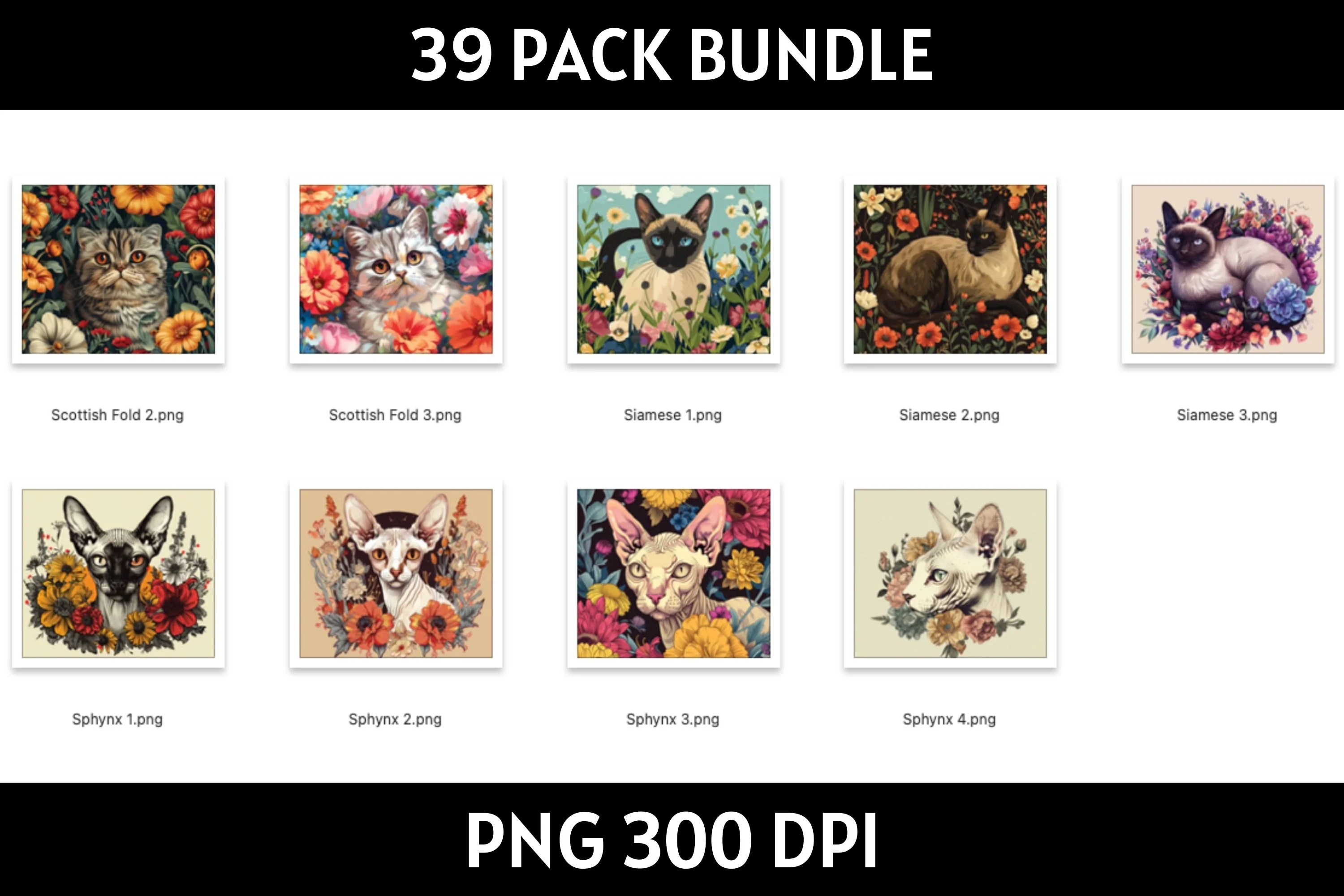 Cat Illustration Tumbler Sublimation Bundle PNG 20 oz - Image 6
