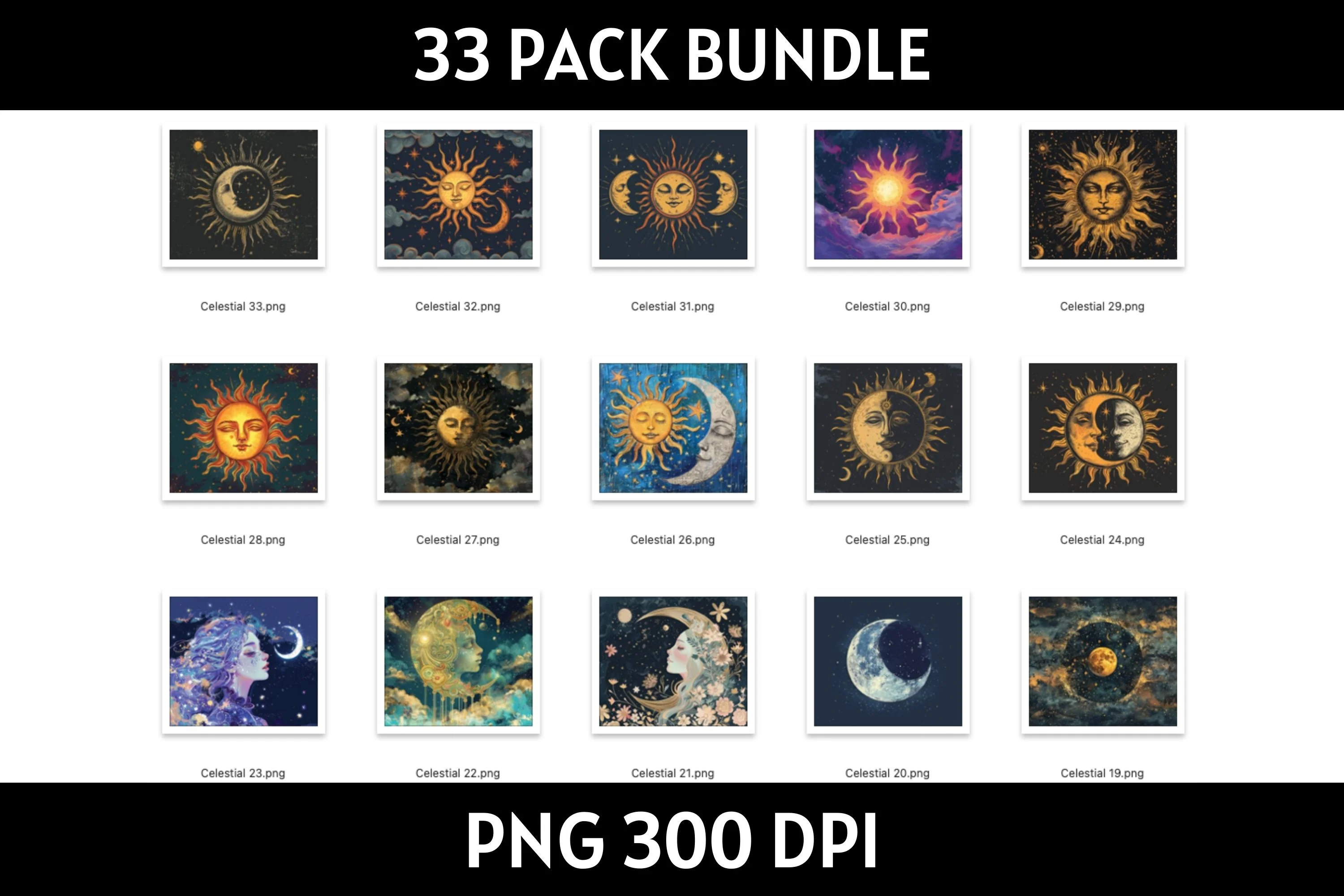 Celestial Tumbler Sublimation Bundle PNG 20 oz - Image 3