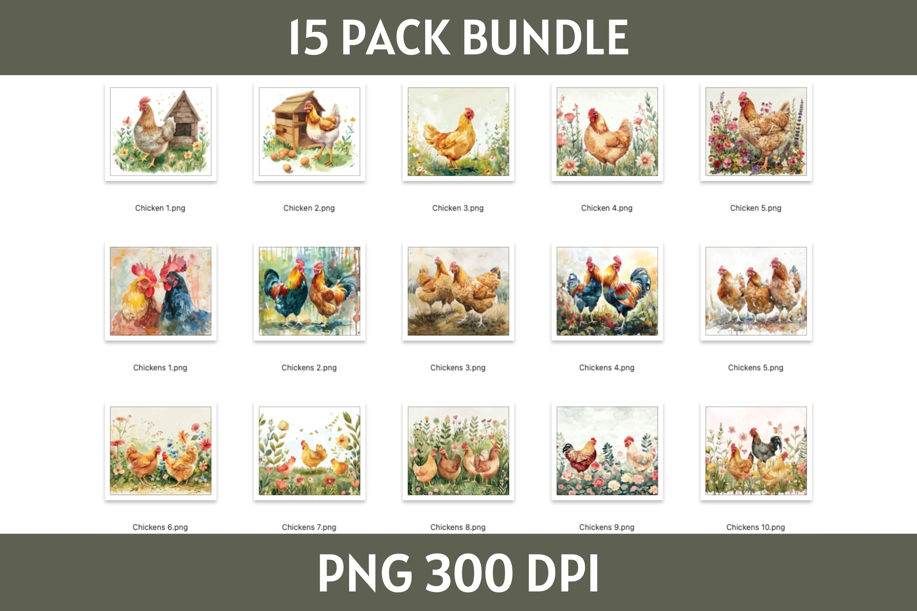 Chicken 20 oz Tumbler Wrap Bundle Sublimation PNG - Image 3