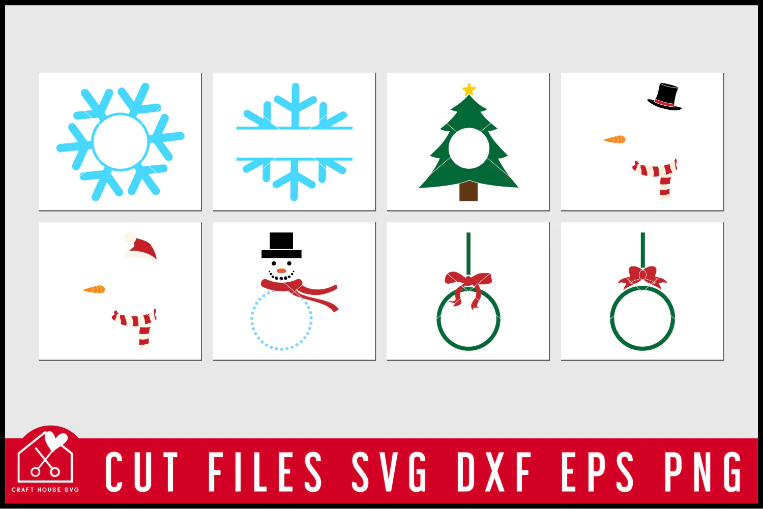 Christmas Monogram Frame SVG Bundle - Image 4