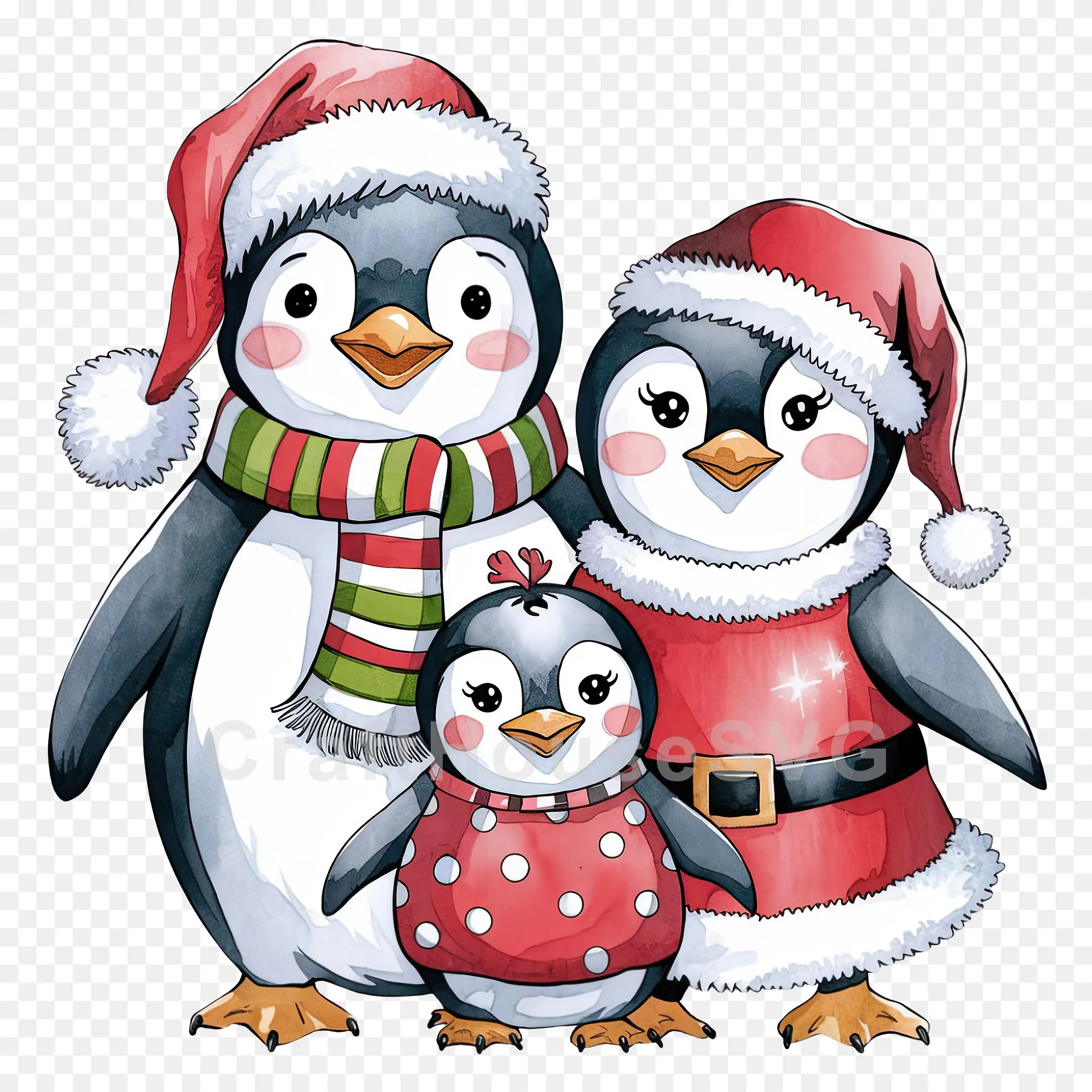 Christmas Penguin Clipart Sublimation Bundle - Image 5