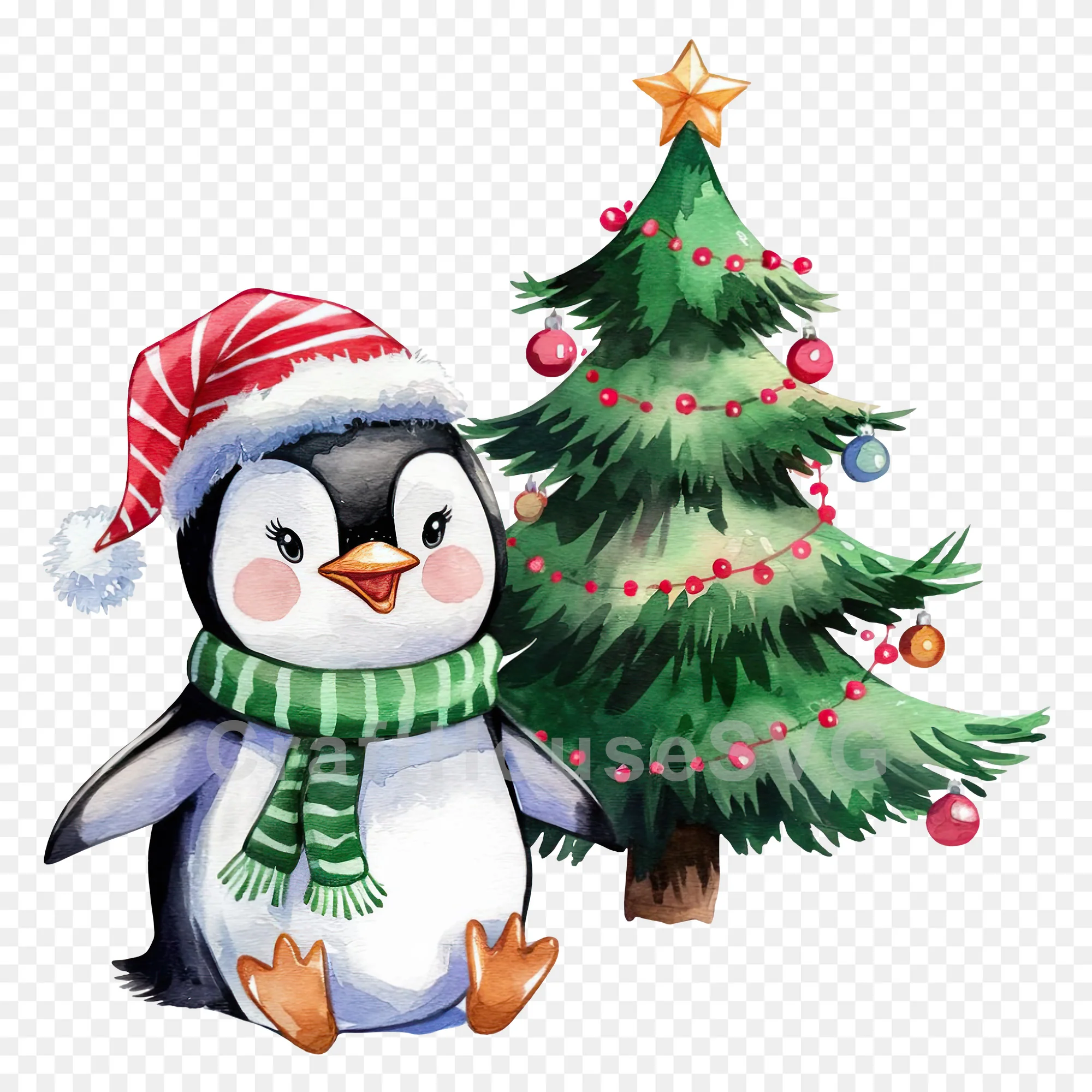 Christmas Penguin Clipart Sublimation Bundle - Image 8