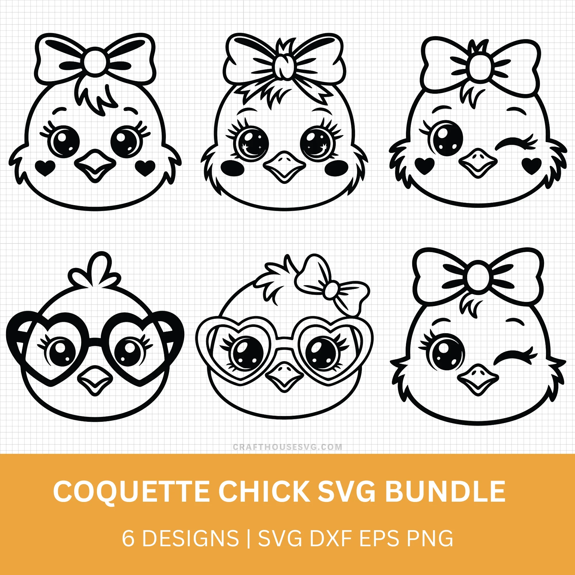 Coquette Chick Easter SVG Bundle