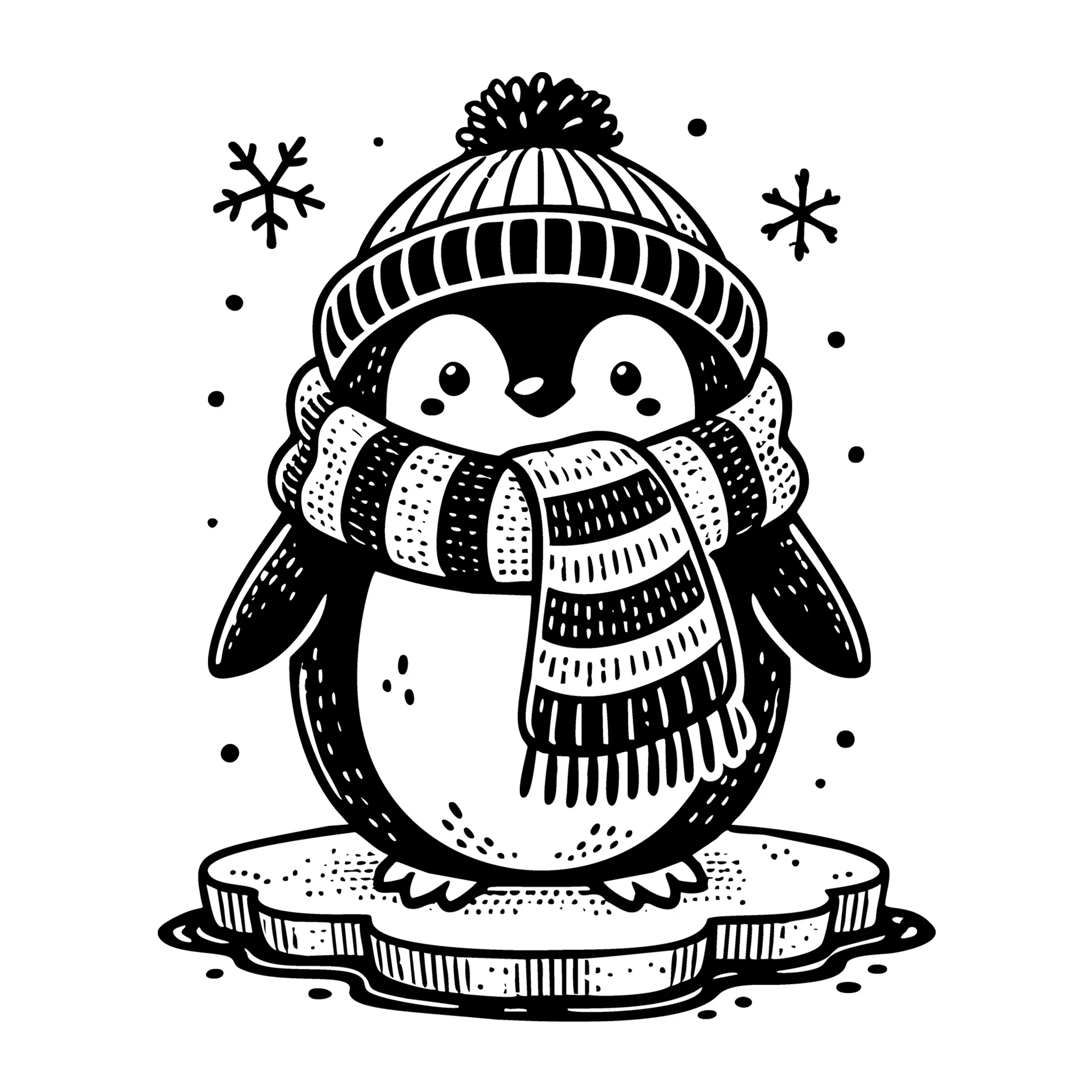 Cozy Penguin on Ice SVG