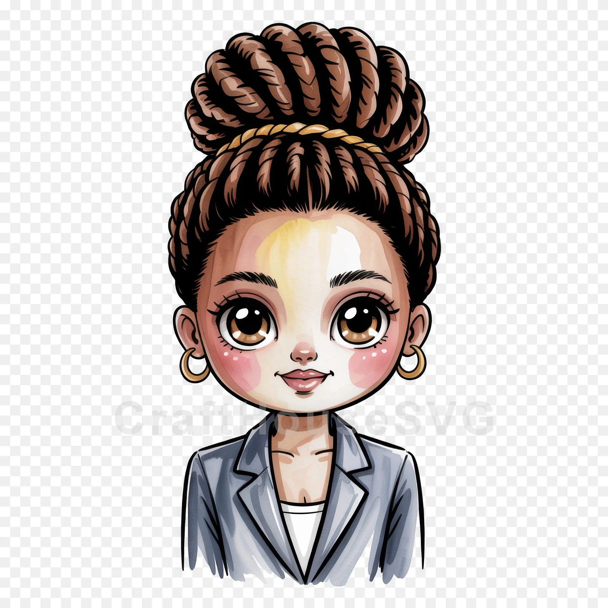 Cute Cartoon Girl Clipart Sublimation Bundle PNG - Image 13