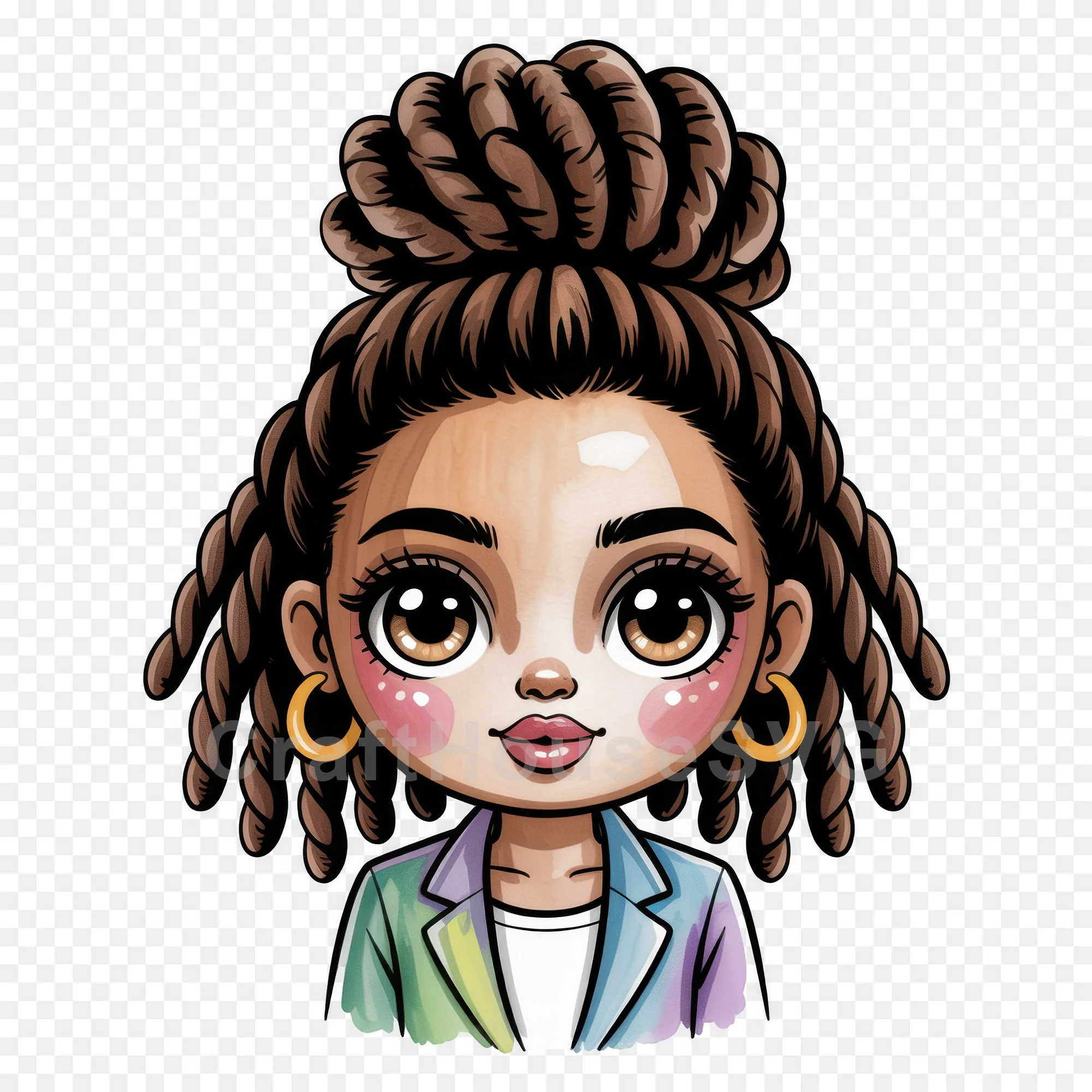 Cute Cartoon Girl Clipart Sublimation Bundle PNG - Image 14