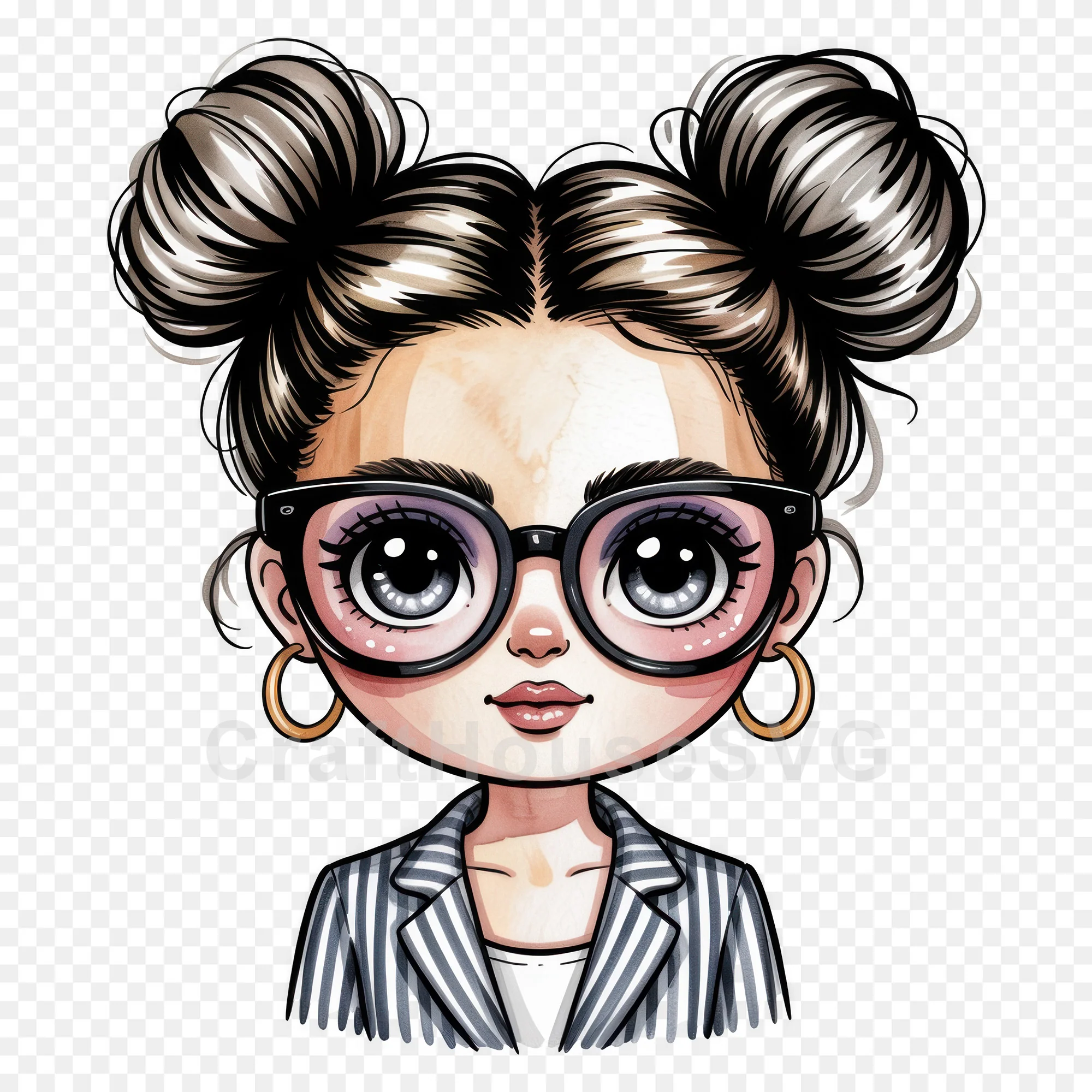 Cute Cartoon Girl Clipart Sublimation Bundle PNG - Image 15