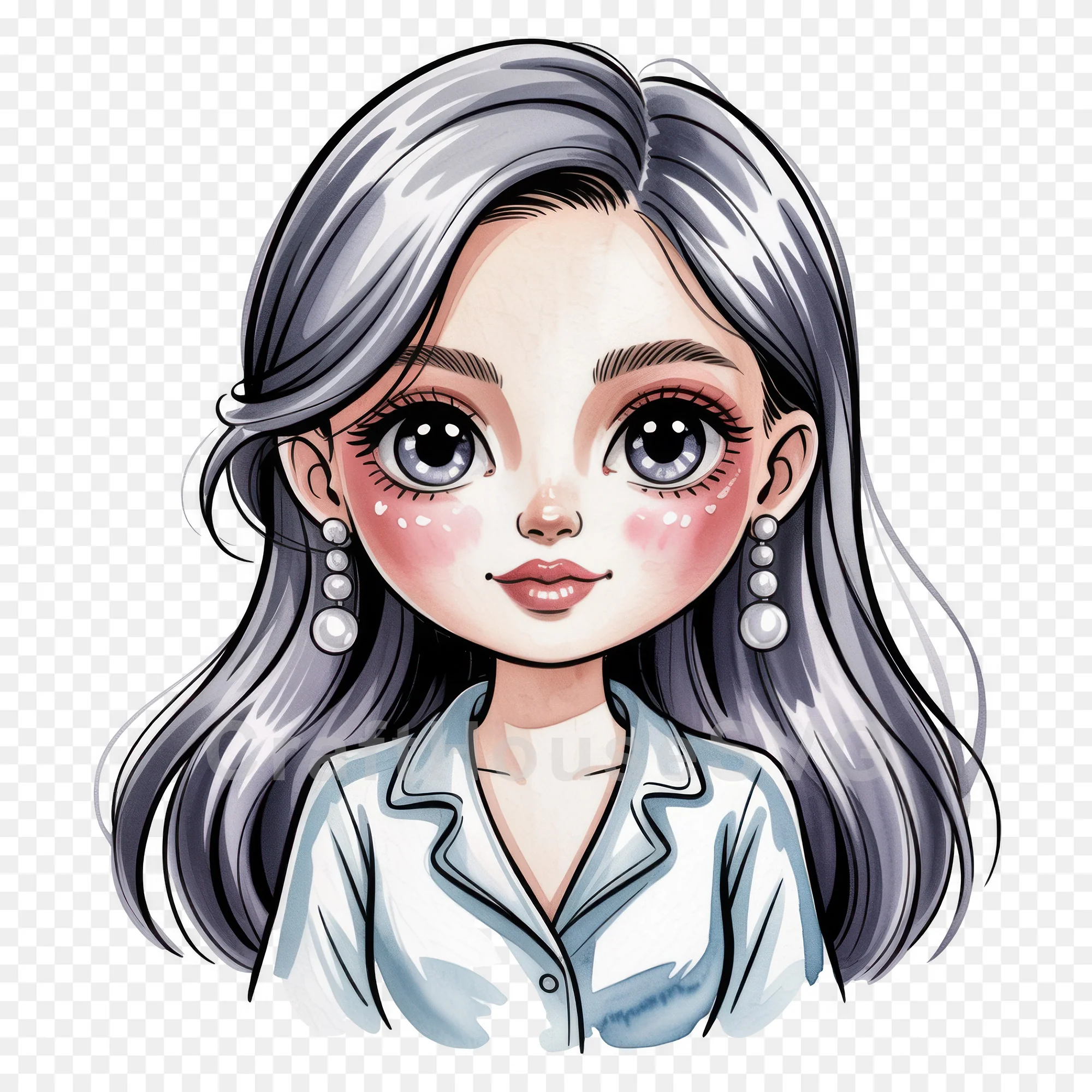 Cute Cartoon Girl Clipart Sublimation Bundle PNG - Image 16