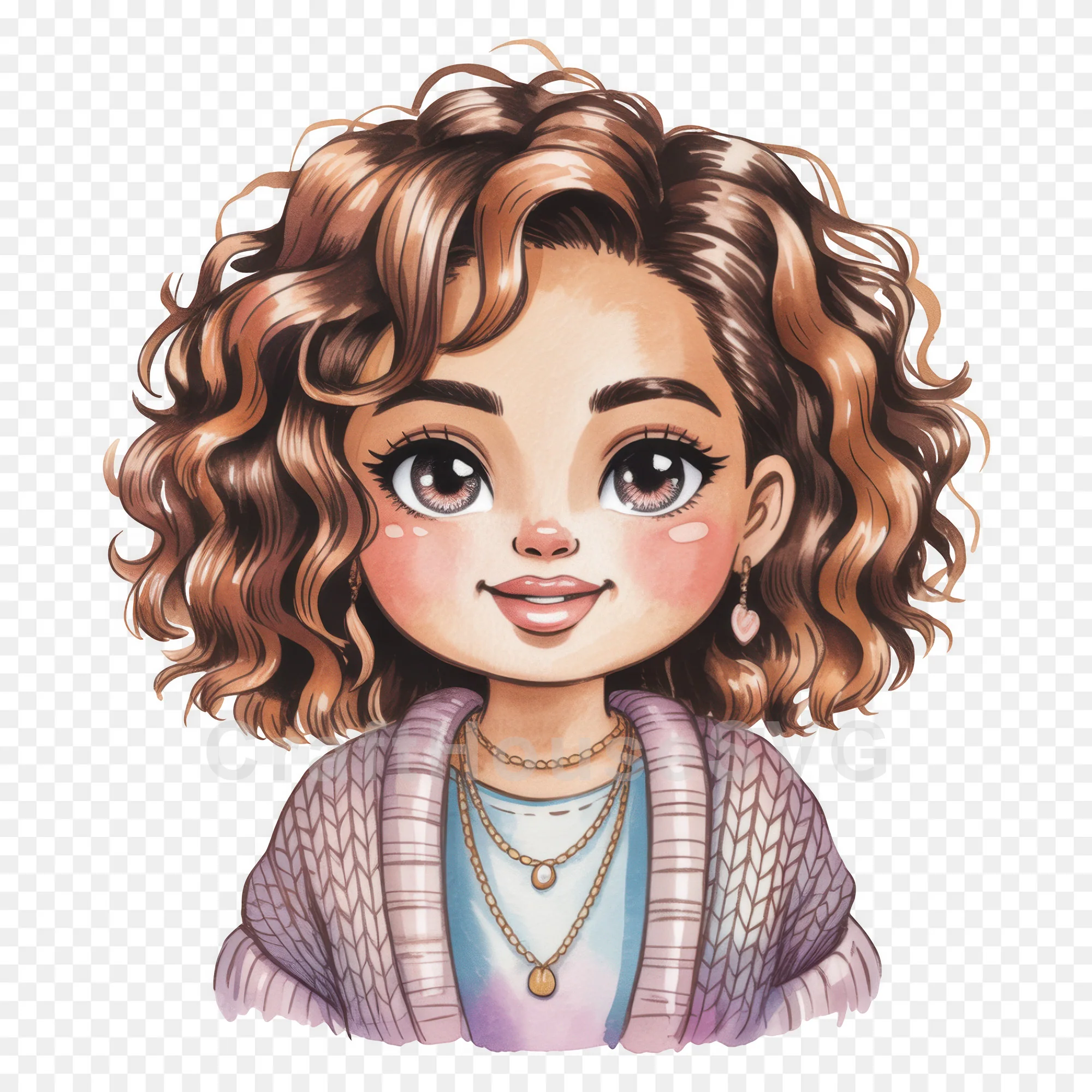 Cute Cartoon Girl Clipart Sublimation Bundle PNG - Image 17