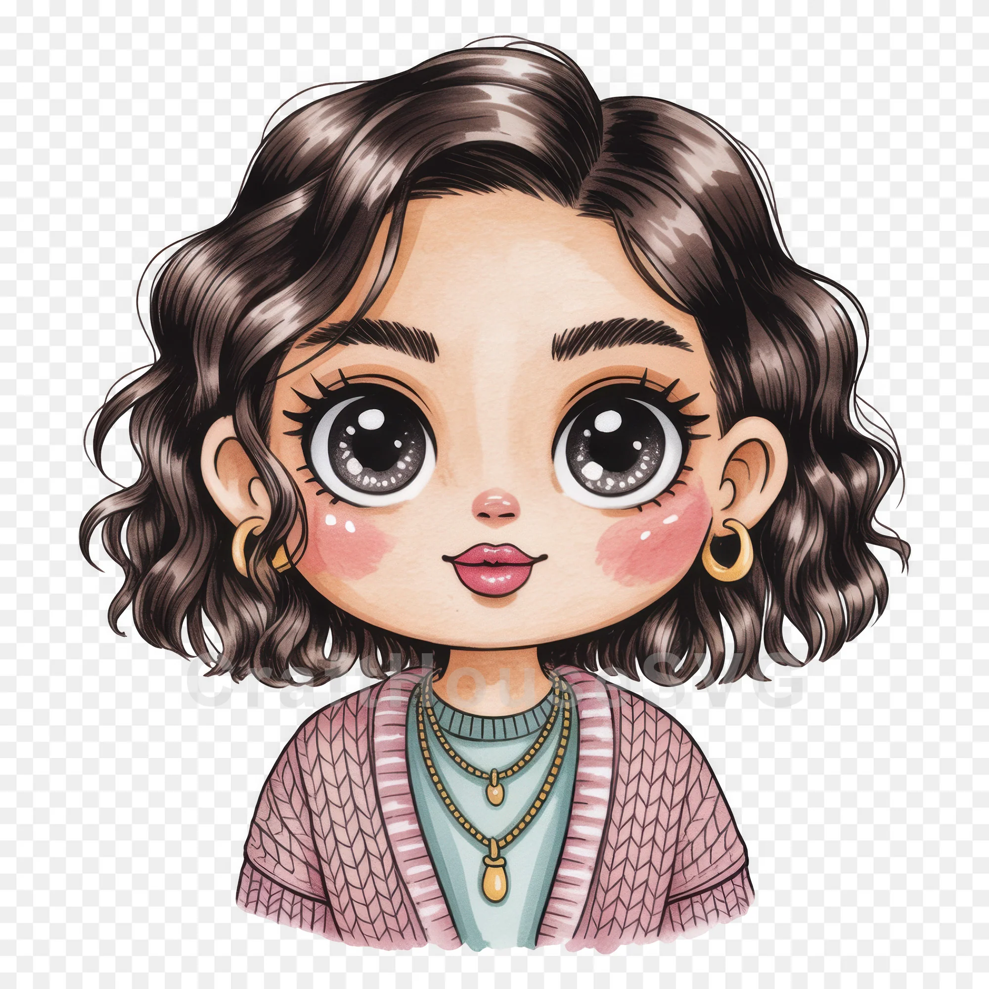 Cute Cartoon Girl Clipart Sublimation Bundle PNG - Image 19