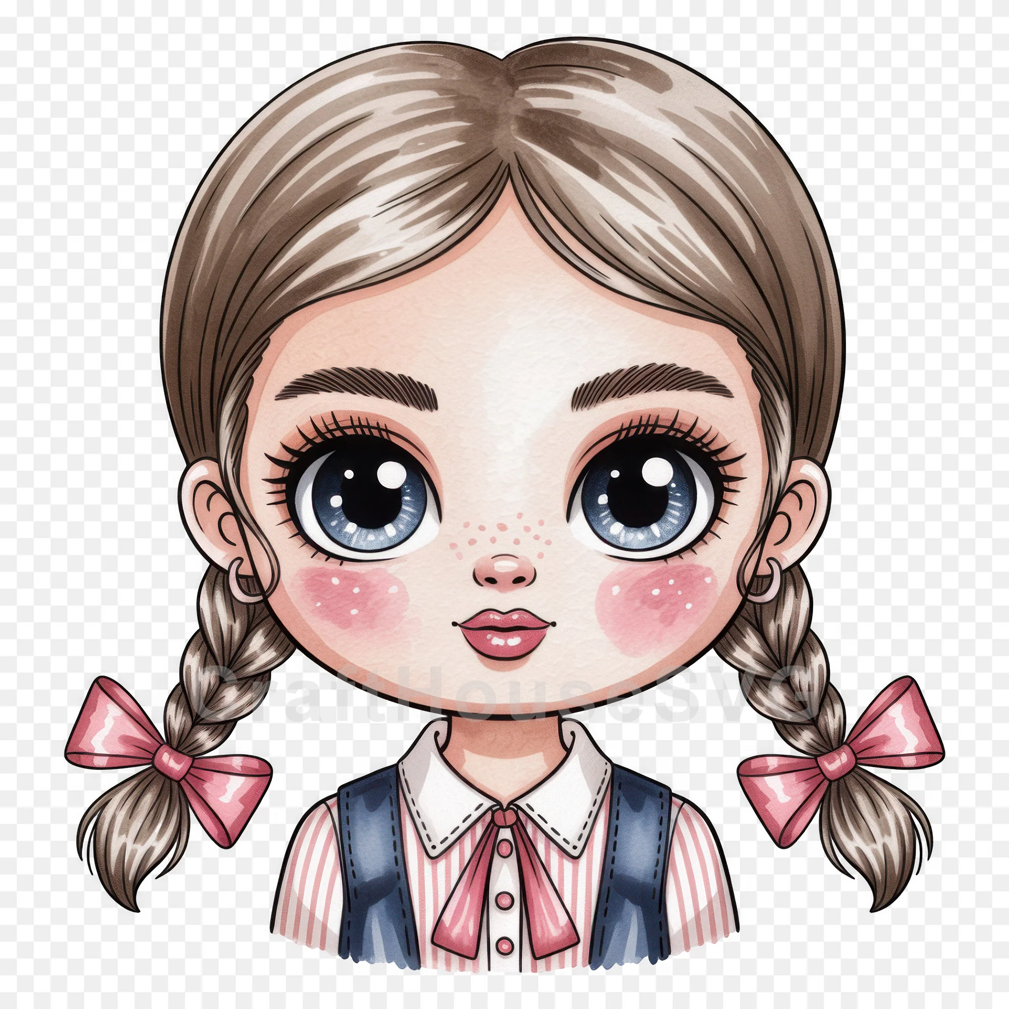 Cute Cartoon Girl Clipart Sublimation Bundle PNG - Image 21