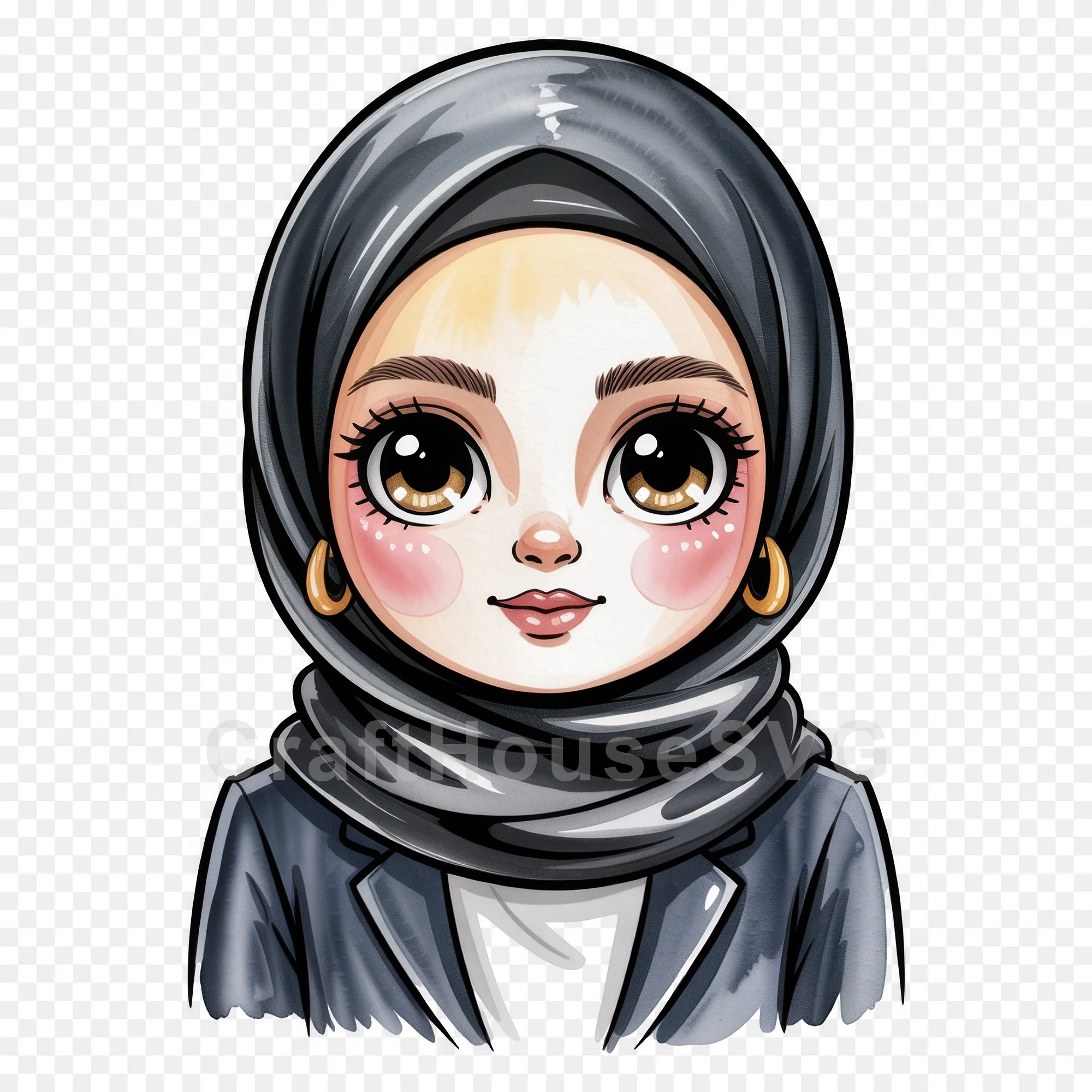 Cute Cartoon Girl Clipart Sublimation Bundle PNG - Image 22