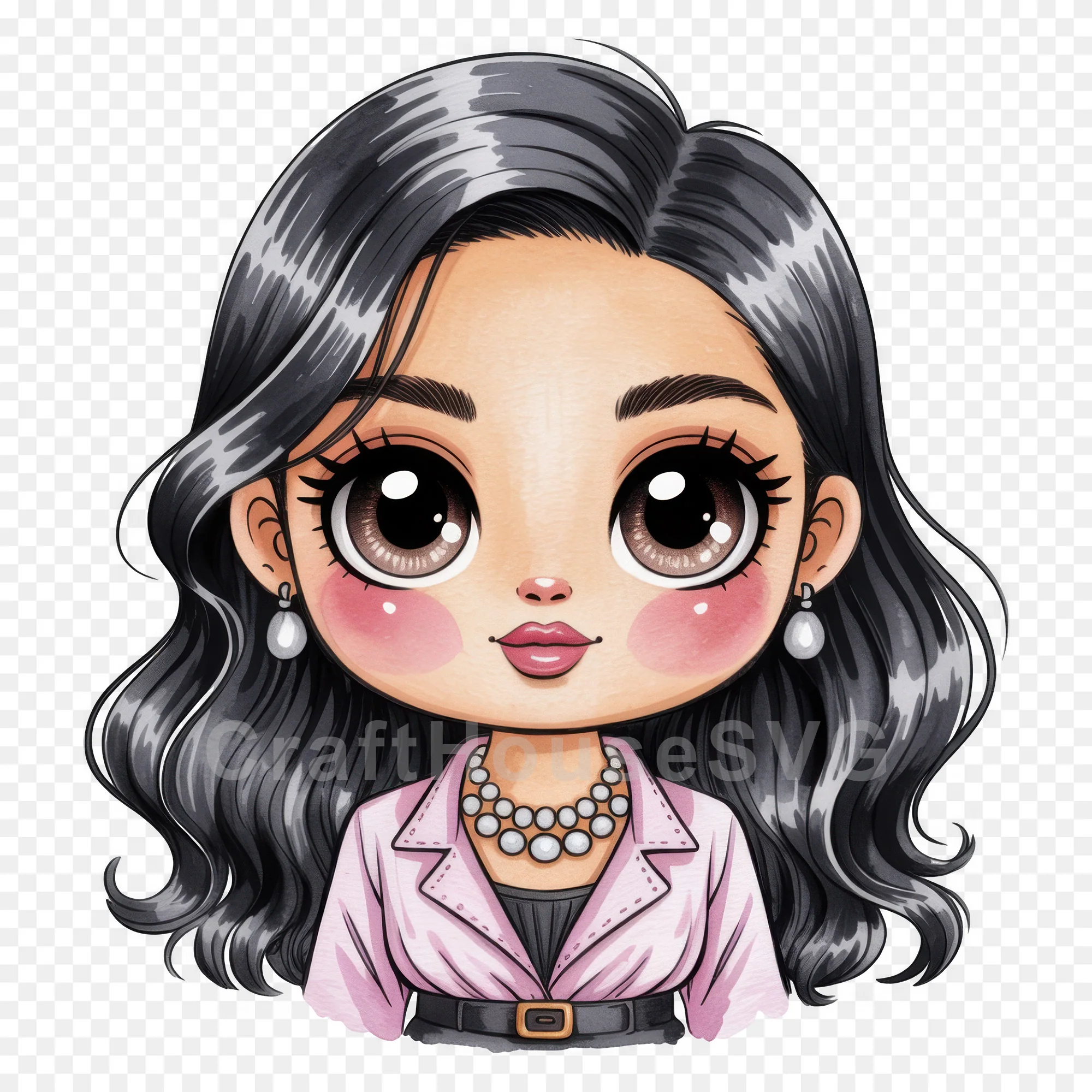 Cute Cartoon Girl Clipart Sublimation Bundle PNG - Image 23