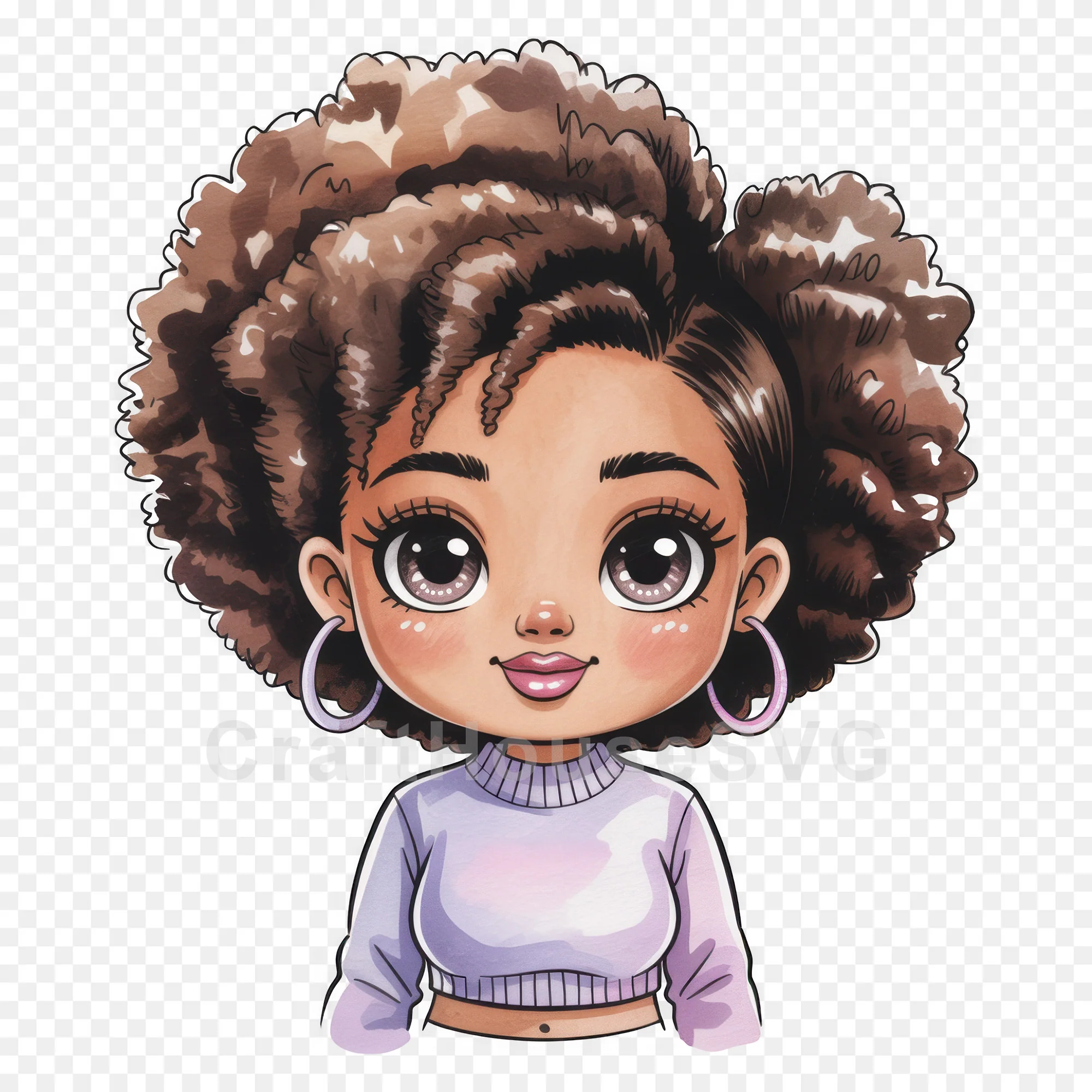 Cute Cartoon Girl Clipart Sublimation Bundle PNG - Image 26