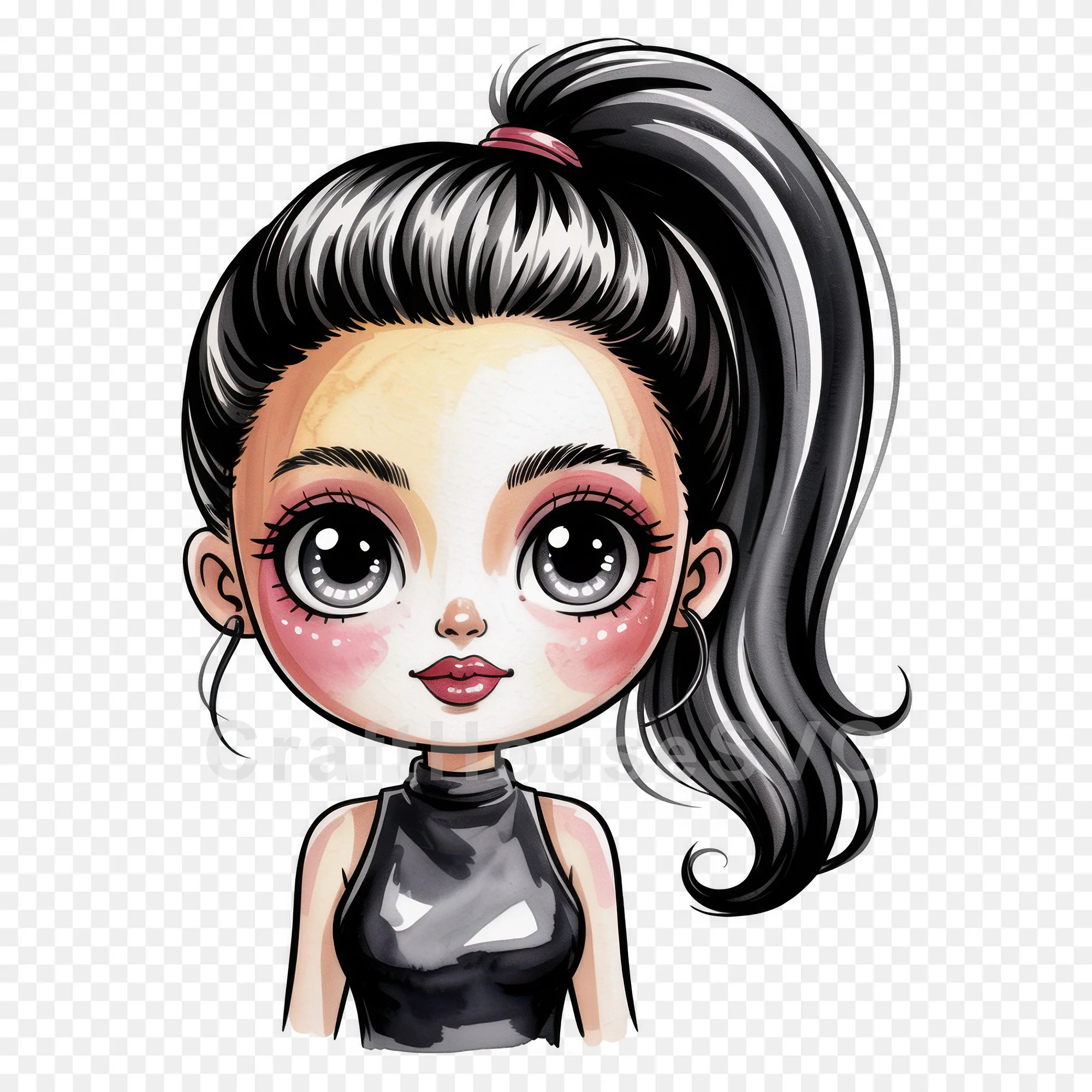 Cute Cartoon Girl Clipart Sublimation Bundle PNG - Image 29