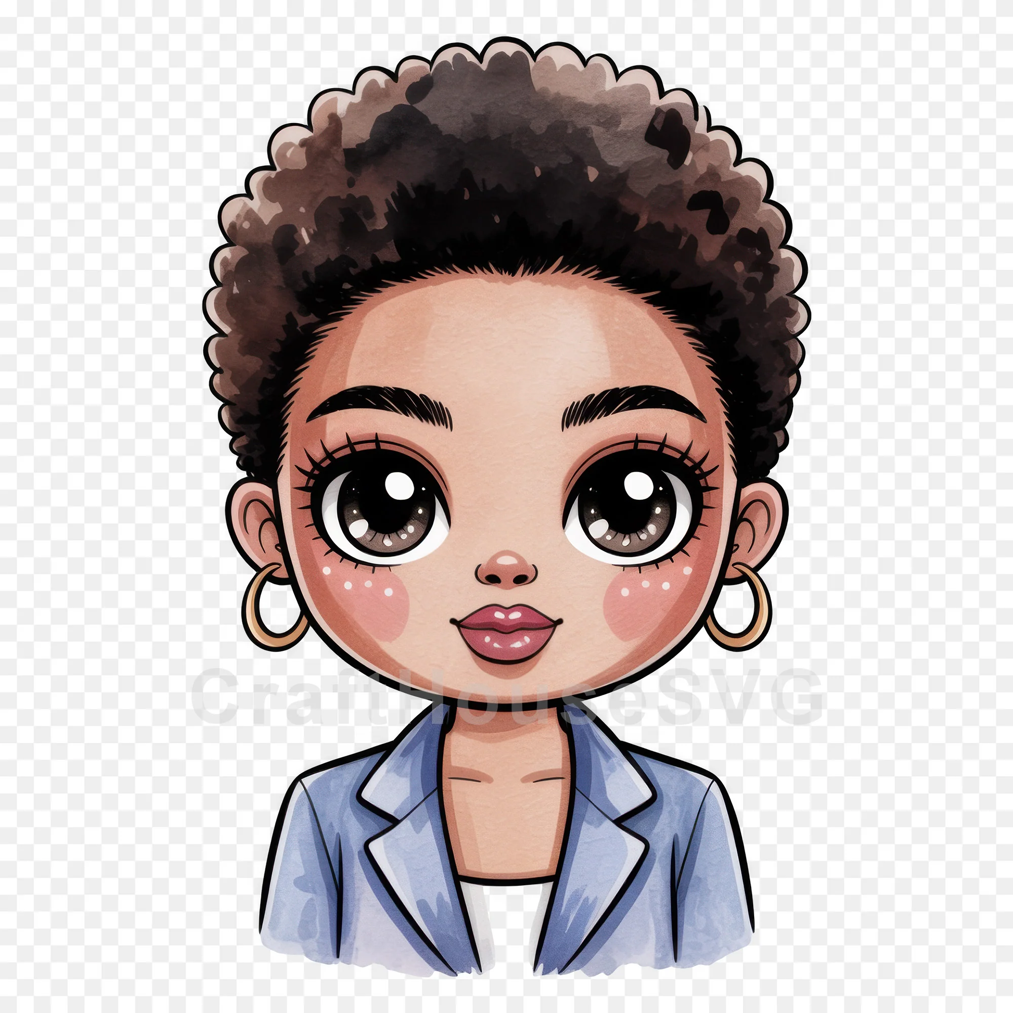 Cute Cartoon Girl Clipart Sublimation Bundle PNG - Image 3