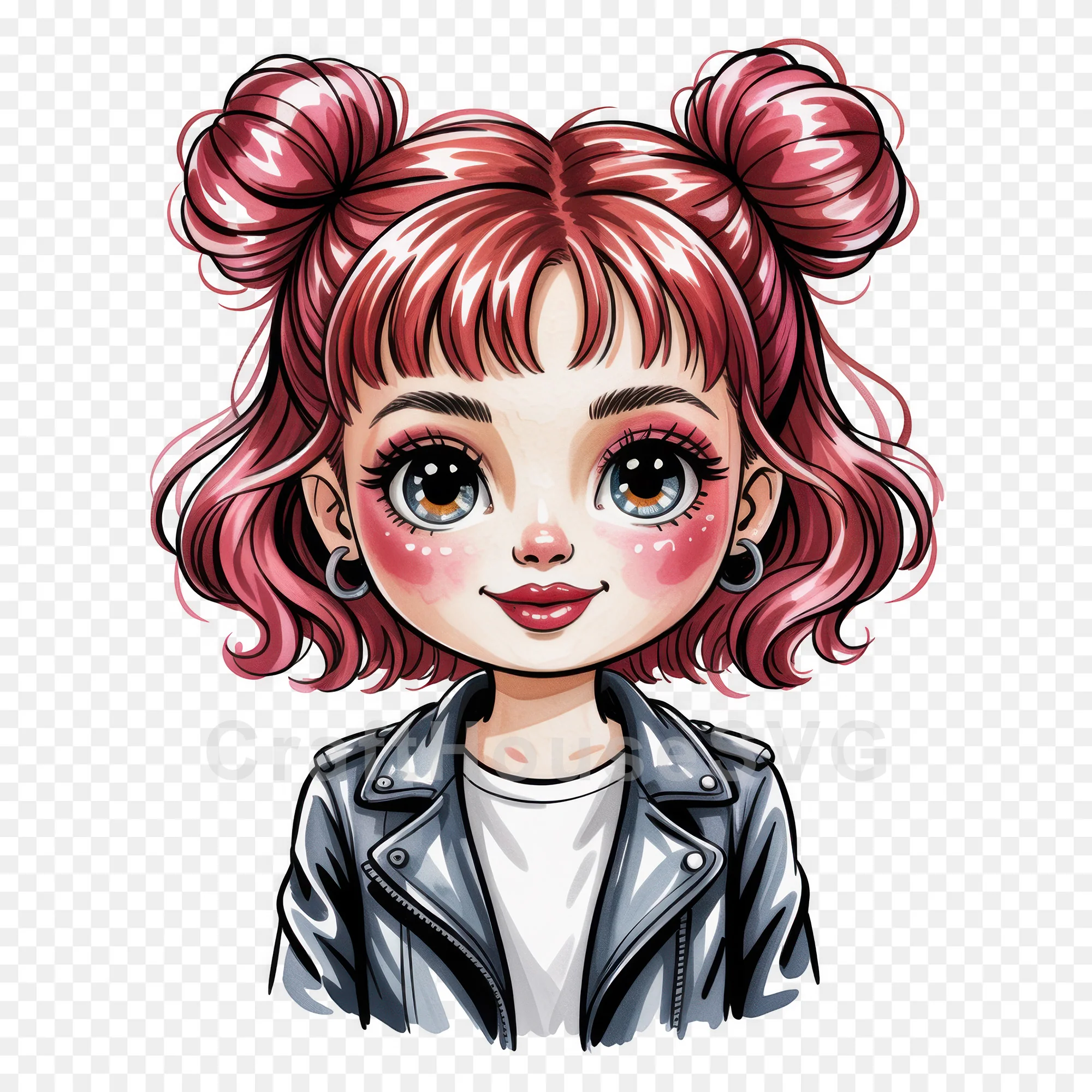 Cute Cartoon Girl Clipart Sublimation Bundle PNG - Image 34