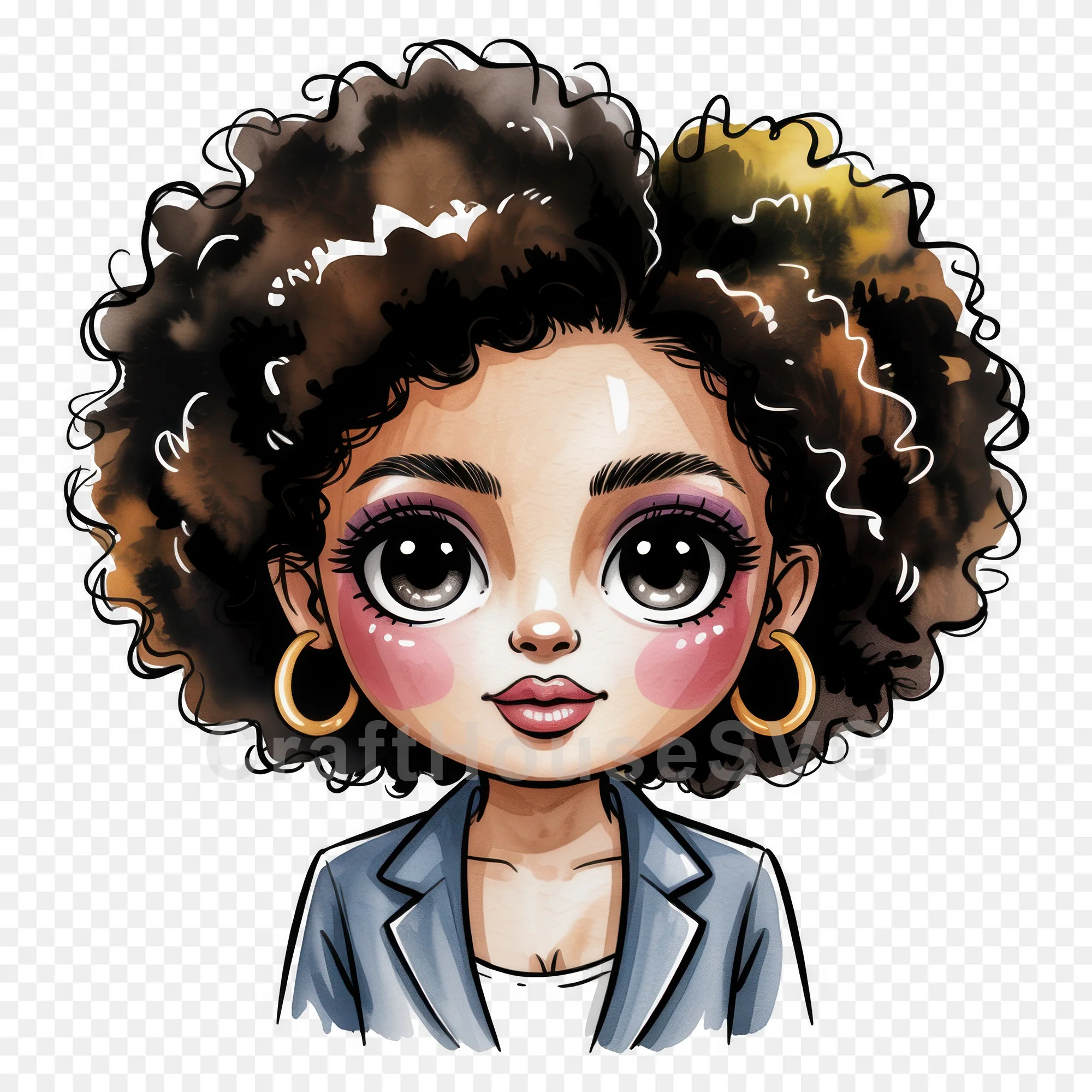 Cute Cartoon Girl Clipart Sublimation Bundle PNG - Image 37