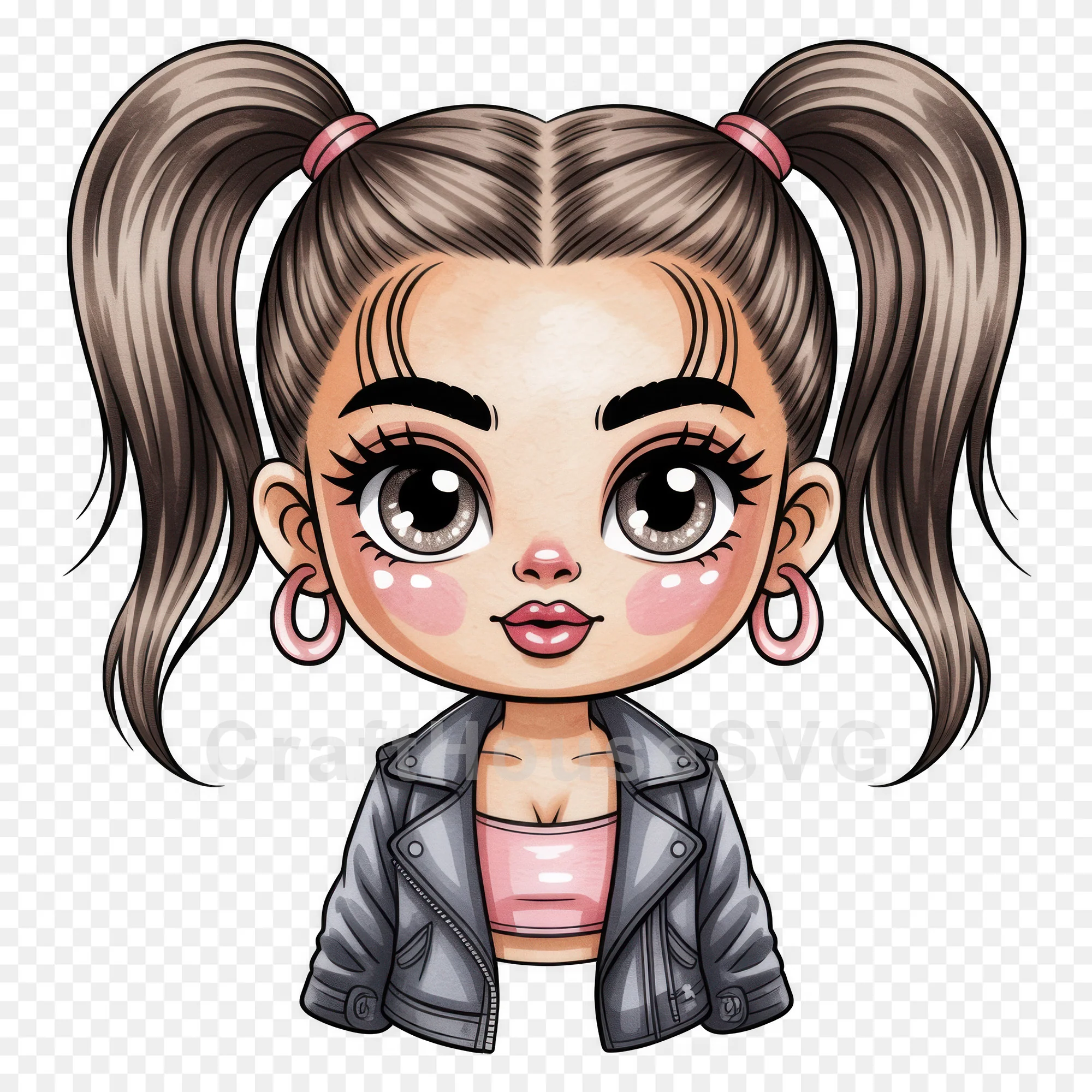 Cute Cartoon Girl Clipart Sublimation Bundle PNG - Image 38