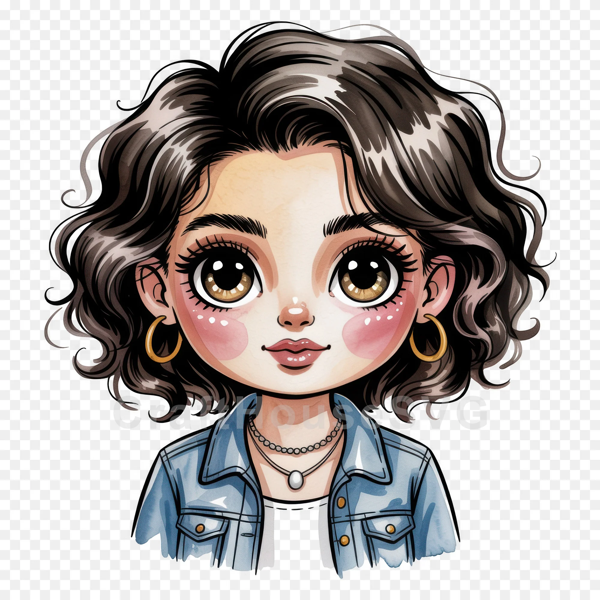 Cute Cartoon Girl Clipart Sublimation Bundle PNG - Image 40