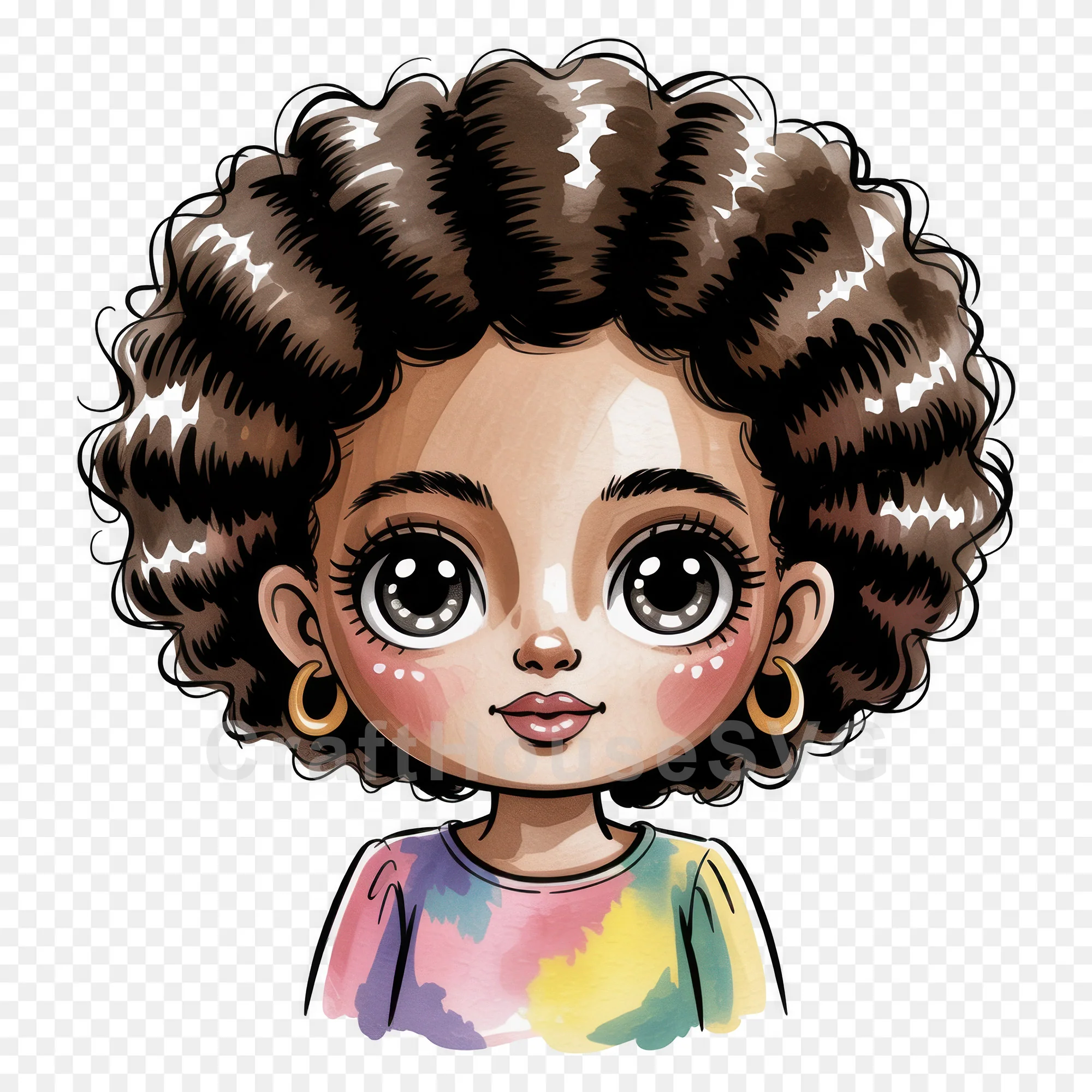 Cute Cartoon Girl Clipart Sublimation Bundle PNG - Image 46