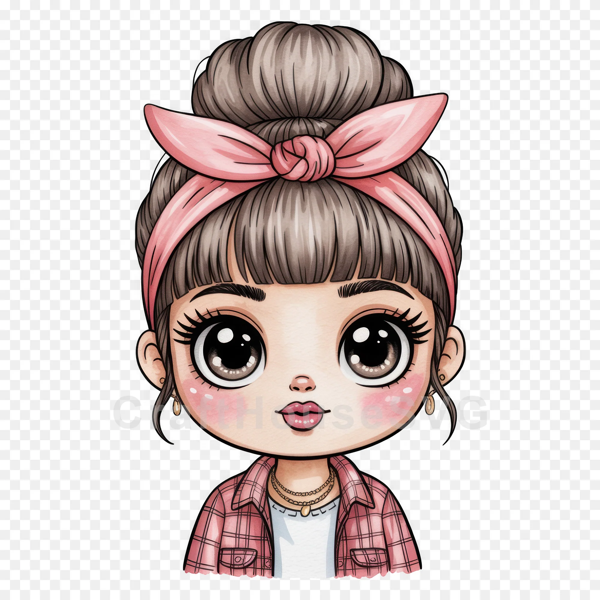 Cute Cartoon Girl Clipart Sublimation Bundle PNG - Image 5