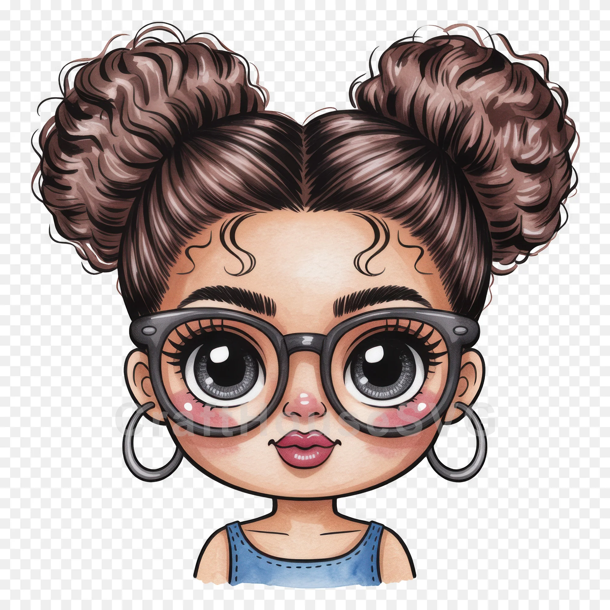 Cute Cartoon Girl Clipart Sublimation Bundle PNG - Image 52