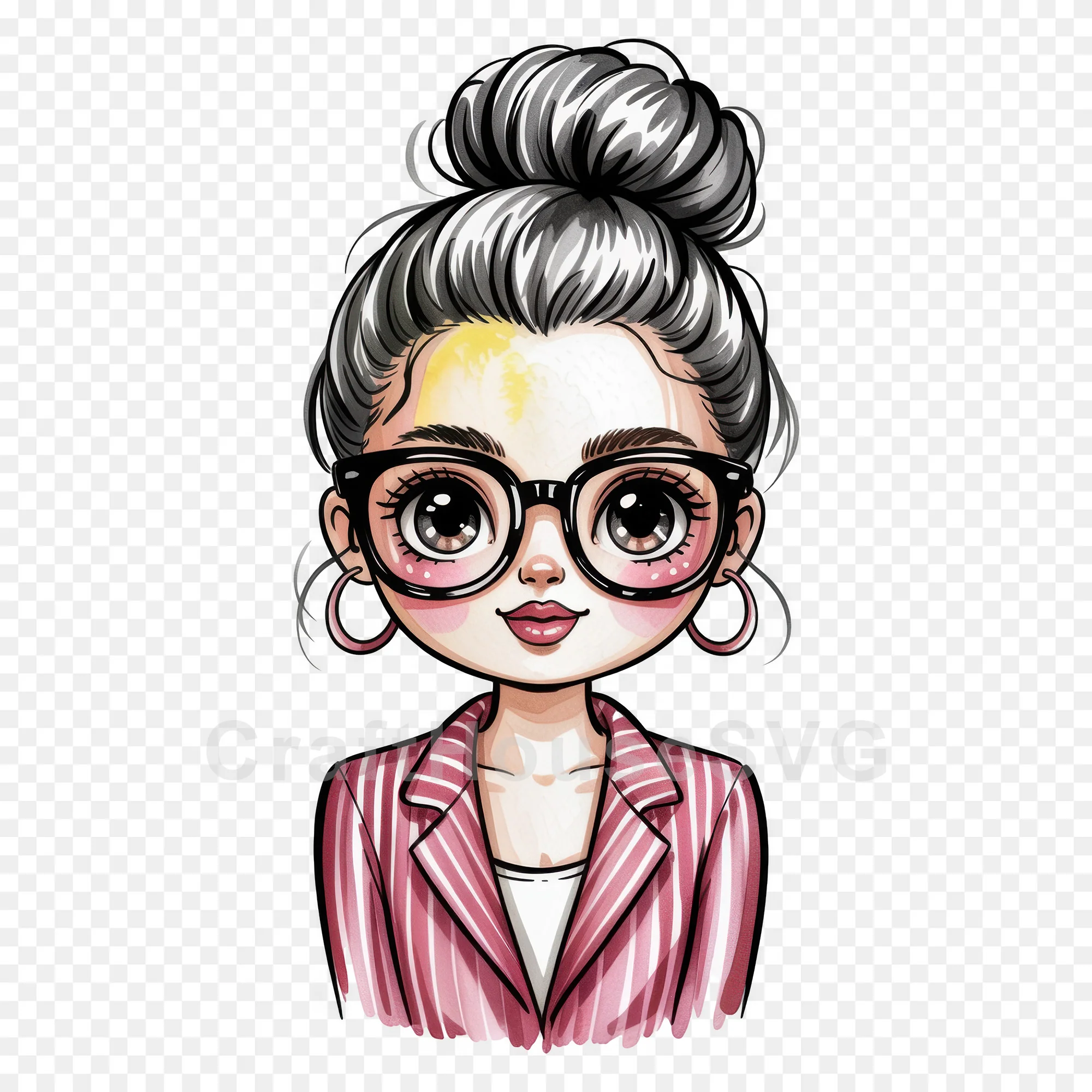 Cute Cartoon Girl Clipart Sublimation Bundle PNG - Image 53