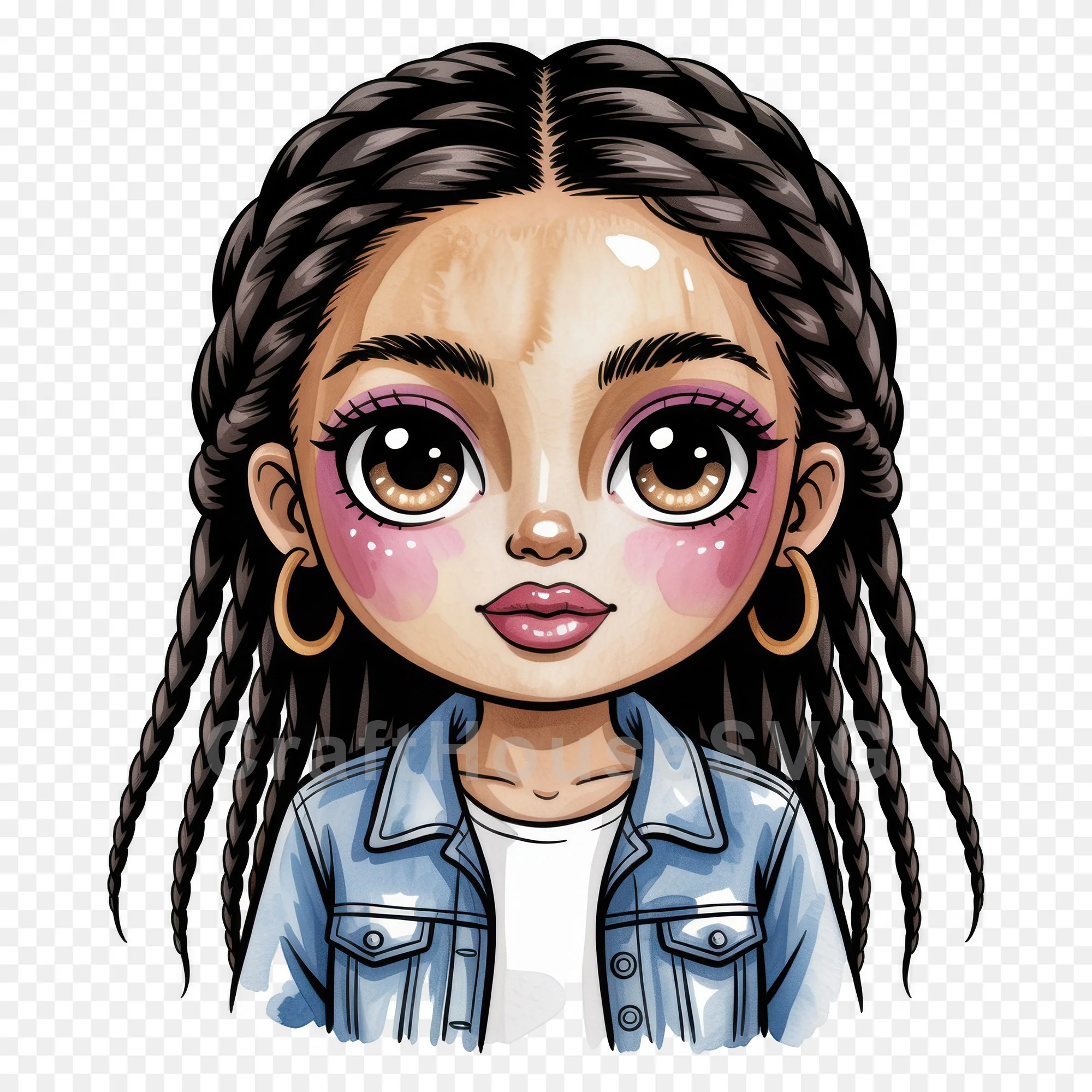 Cute Cartoon Girl Clipart Sublimation Bundle PNG - Image 54
