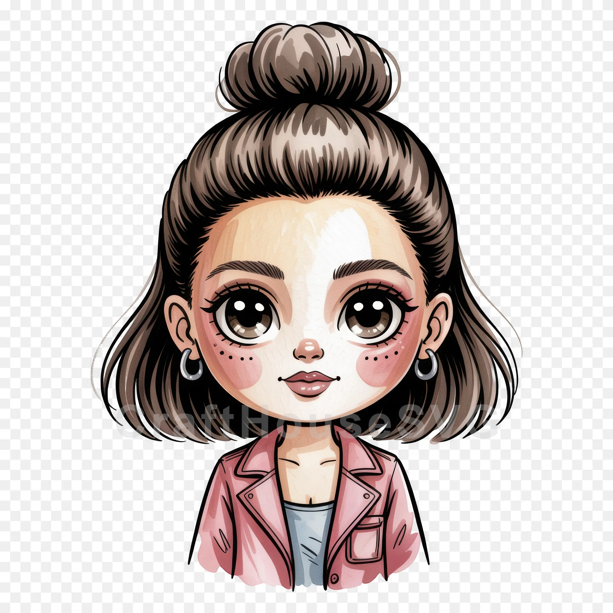 Cute Cartoon Girl Clipart Sublimation Bundle PNG - Image 55